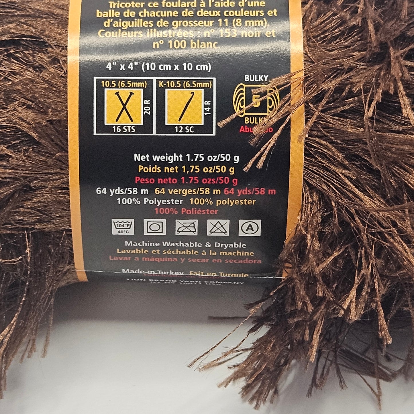 Lion Brand Fun Fur Yarn 100% Polyester, Bulky, multiple colors