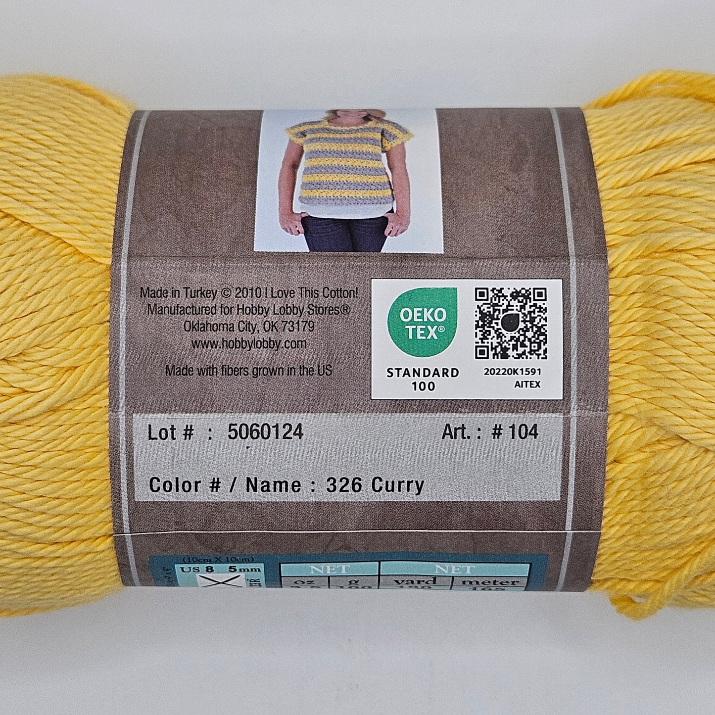 I Love This Cotton Medium Yarn for Crocheting & Knitting Soft Yarn Skein 180 Yds