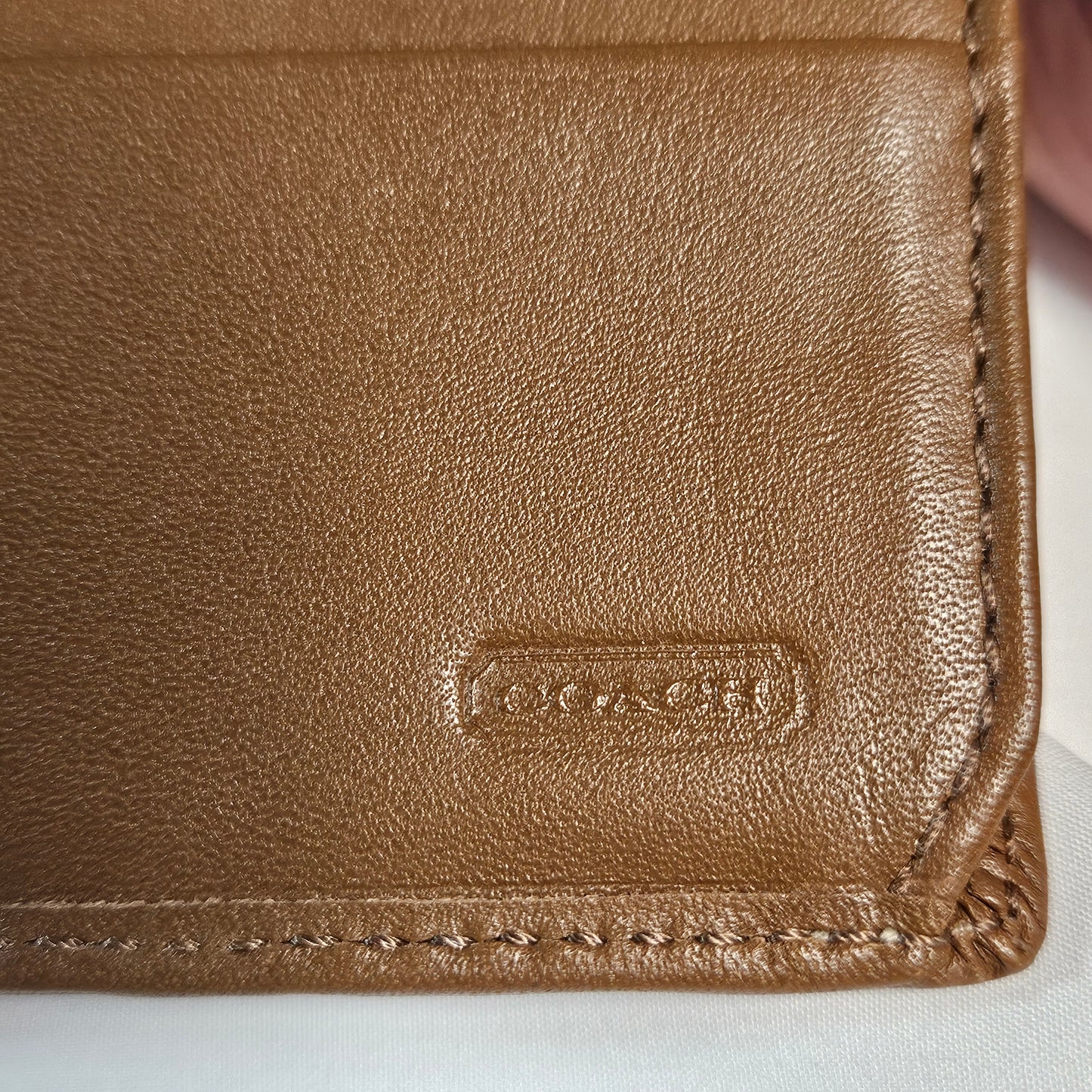 Coach Wallet, Signature C Khaki Brown, Turnlock, Jacquard Leather Trim