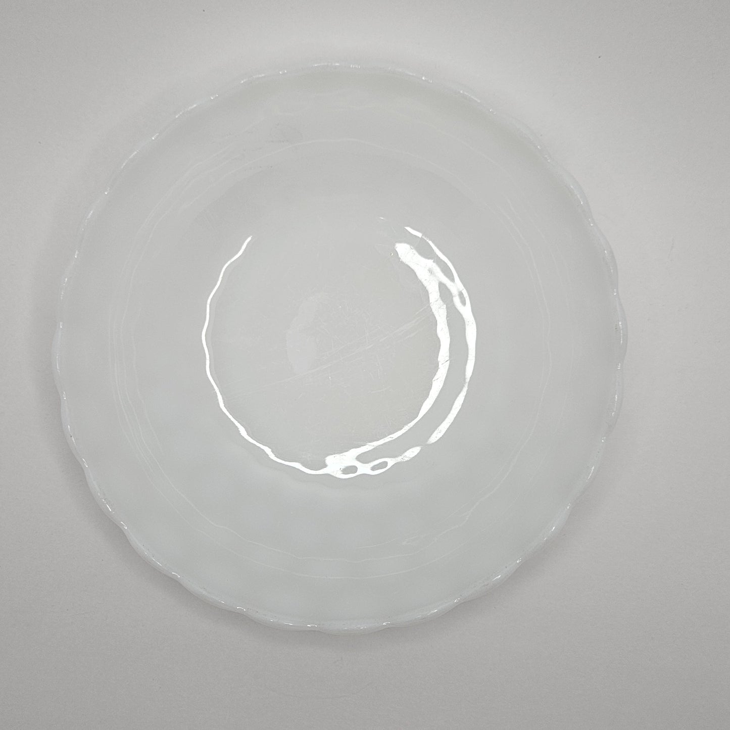 Anchor Hocking Fire King Bubble Bowl White Milk Glass Serving Dish 8.25"