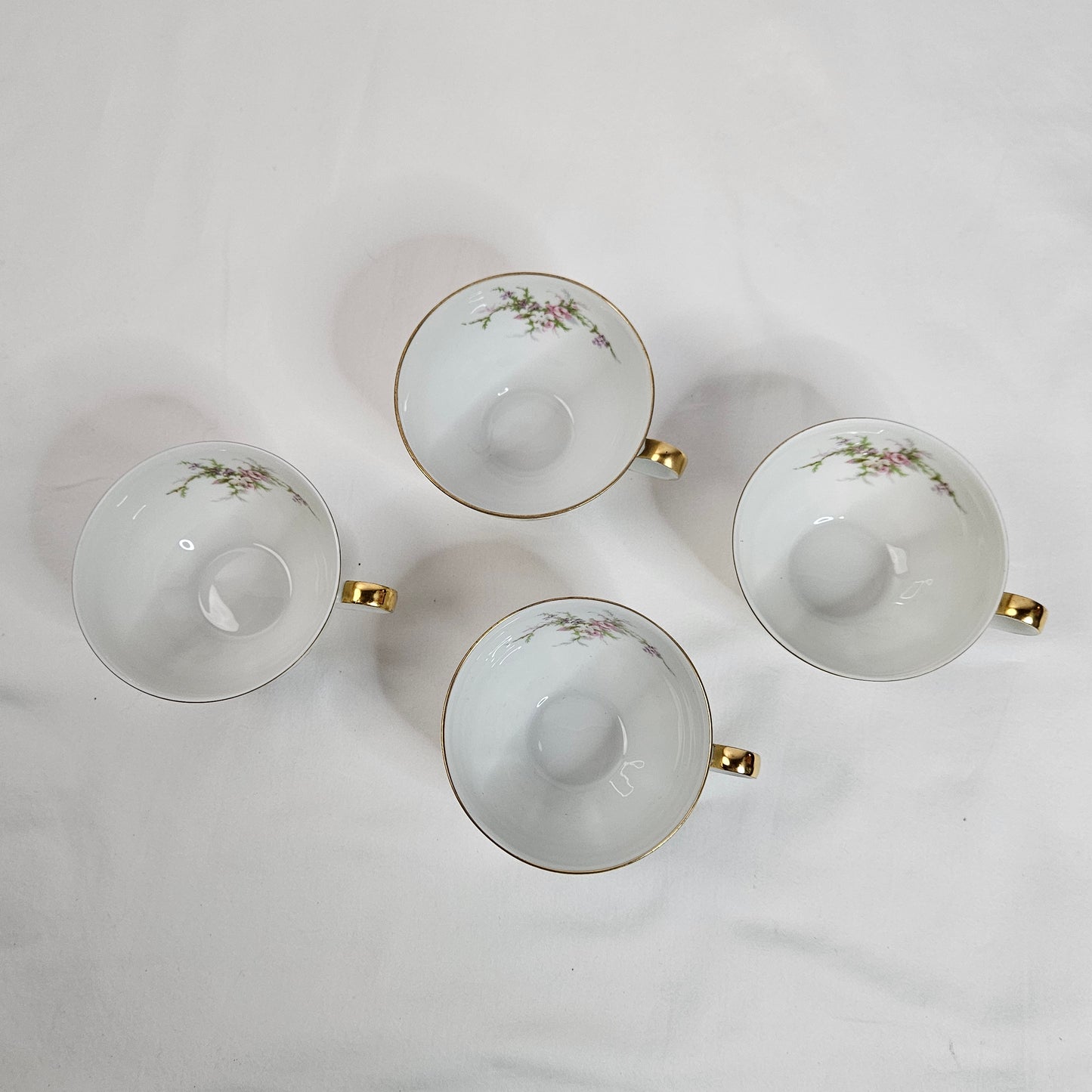 Haviland New York Rosalinde tea cups in white, France, set of 4
