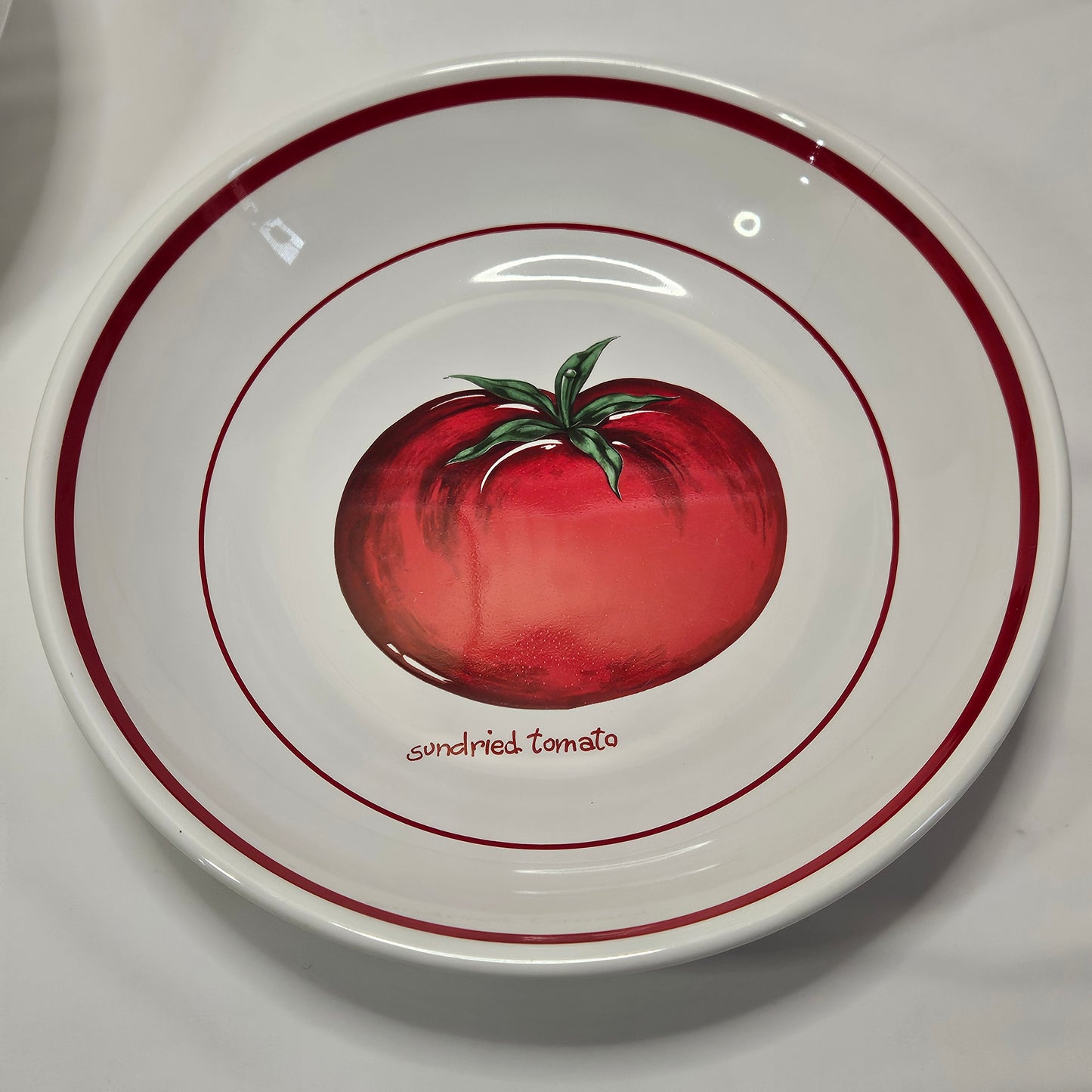 Set of two vintage Sundried Tomato pasta serving bowls, made in Portugal for Over and Back