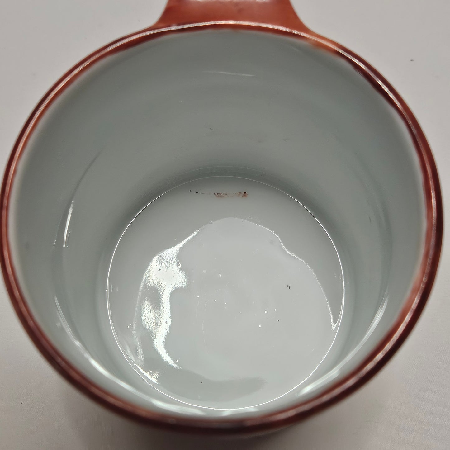 Vintage Imperial PSL Austria handpainted dark orange floral coffee mugs, set of 6