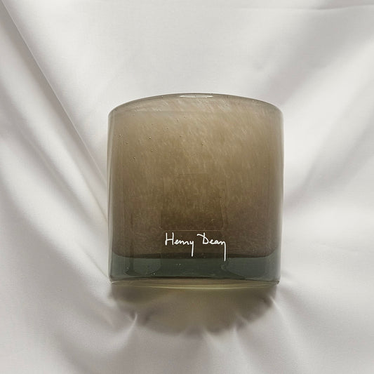 Henry Dean art glass votive holder, brown