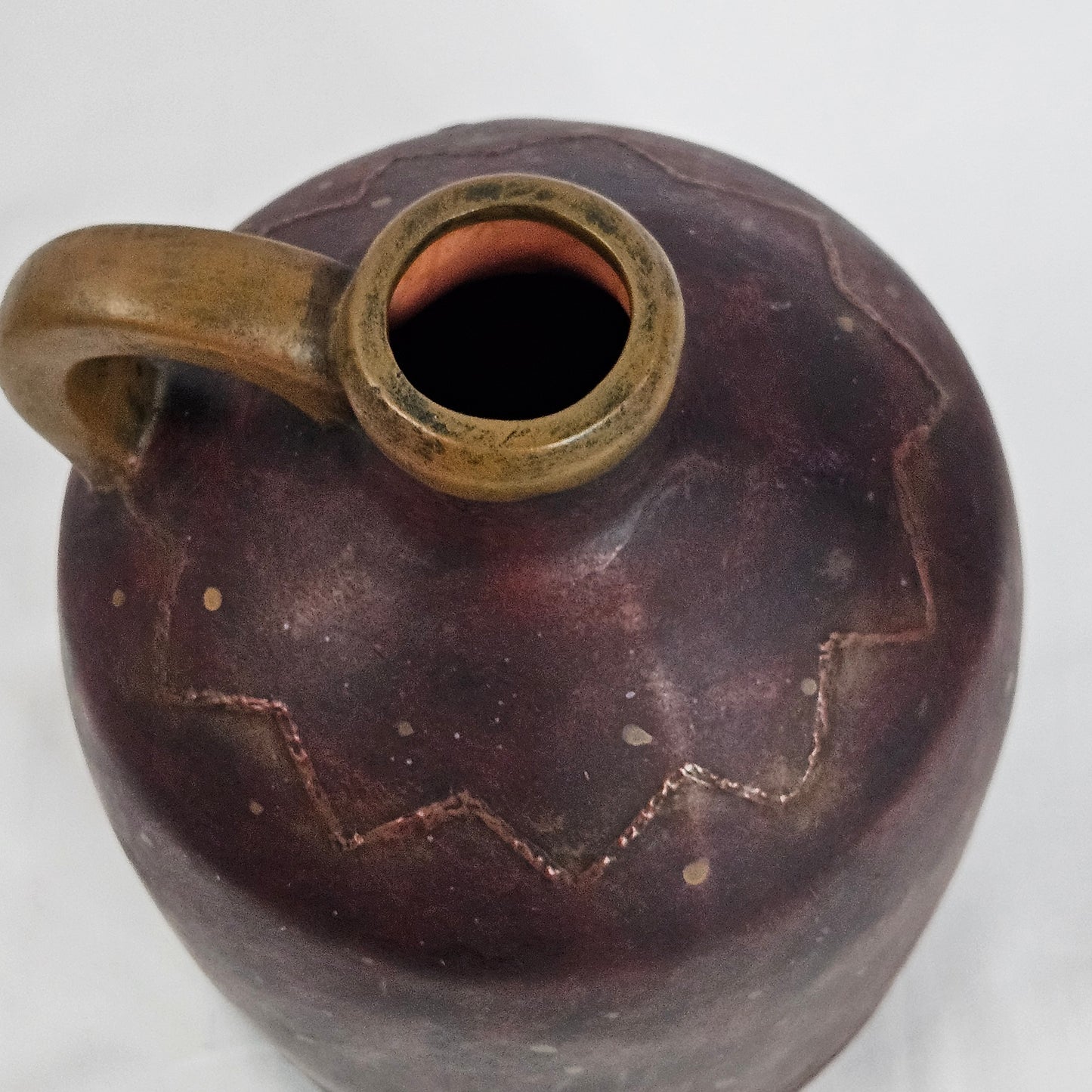 Bob's Pottery Susan Winget designed Golden Garden brown jug
