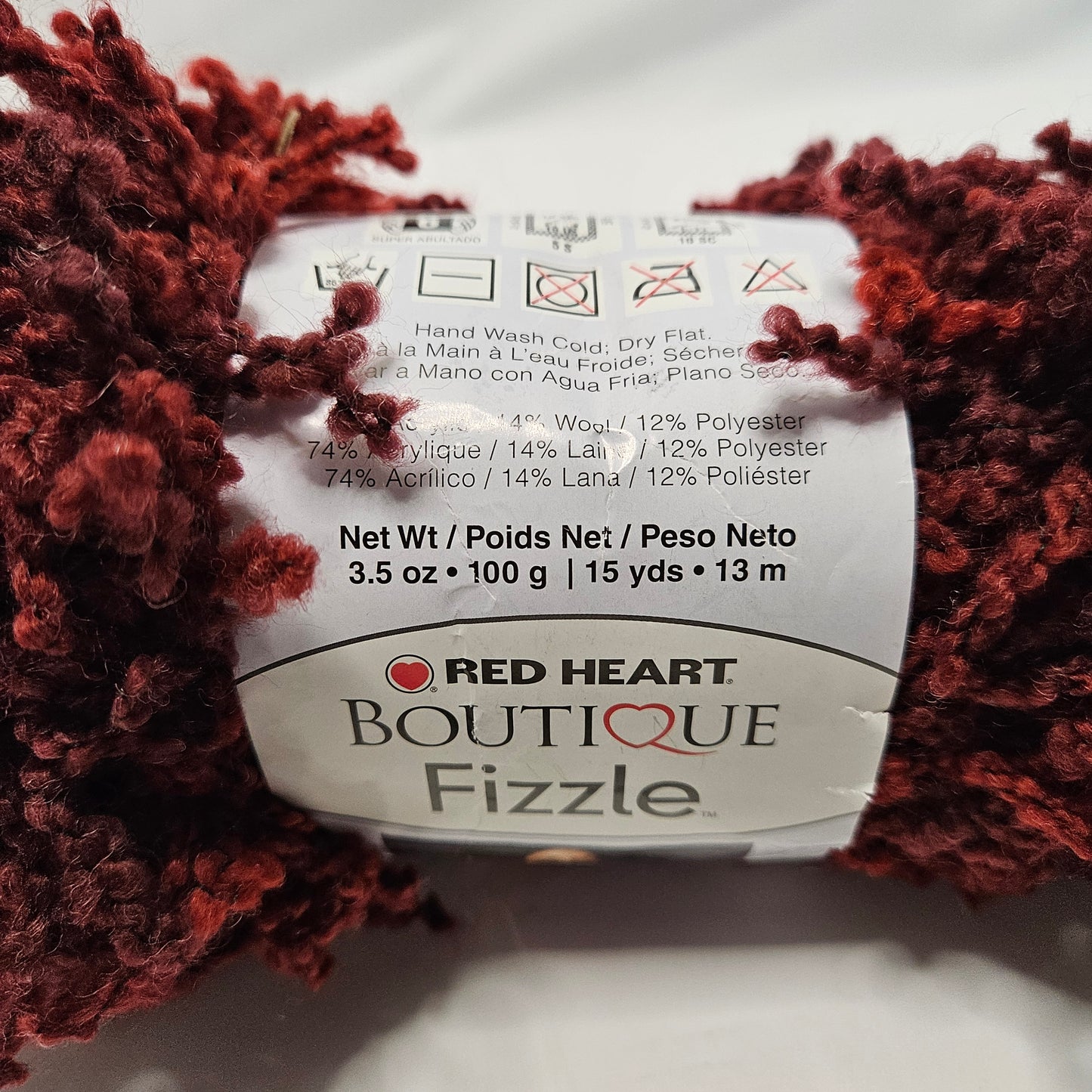 Red Heart Boutique Fizzle Yarn, Cranberries, super bulky yarn