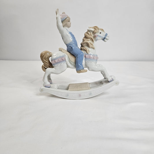Vintage Paul Sebastian Boy on Rocking Horse Porcelain Figurine