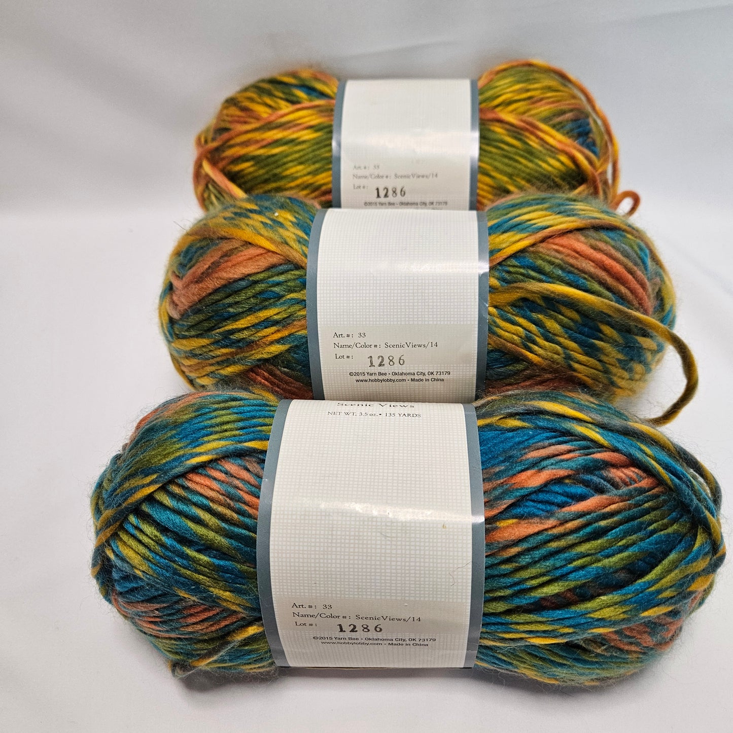 Yarn Bee Wildstreak acrylic yarn, various colors