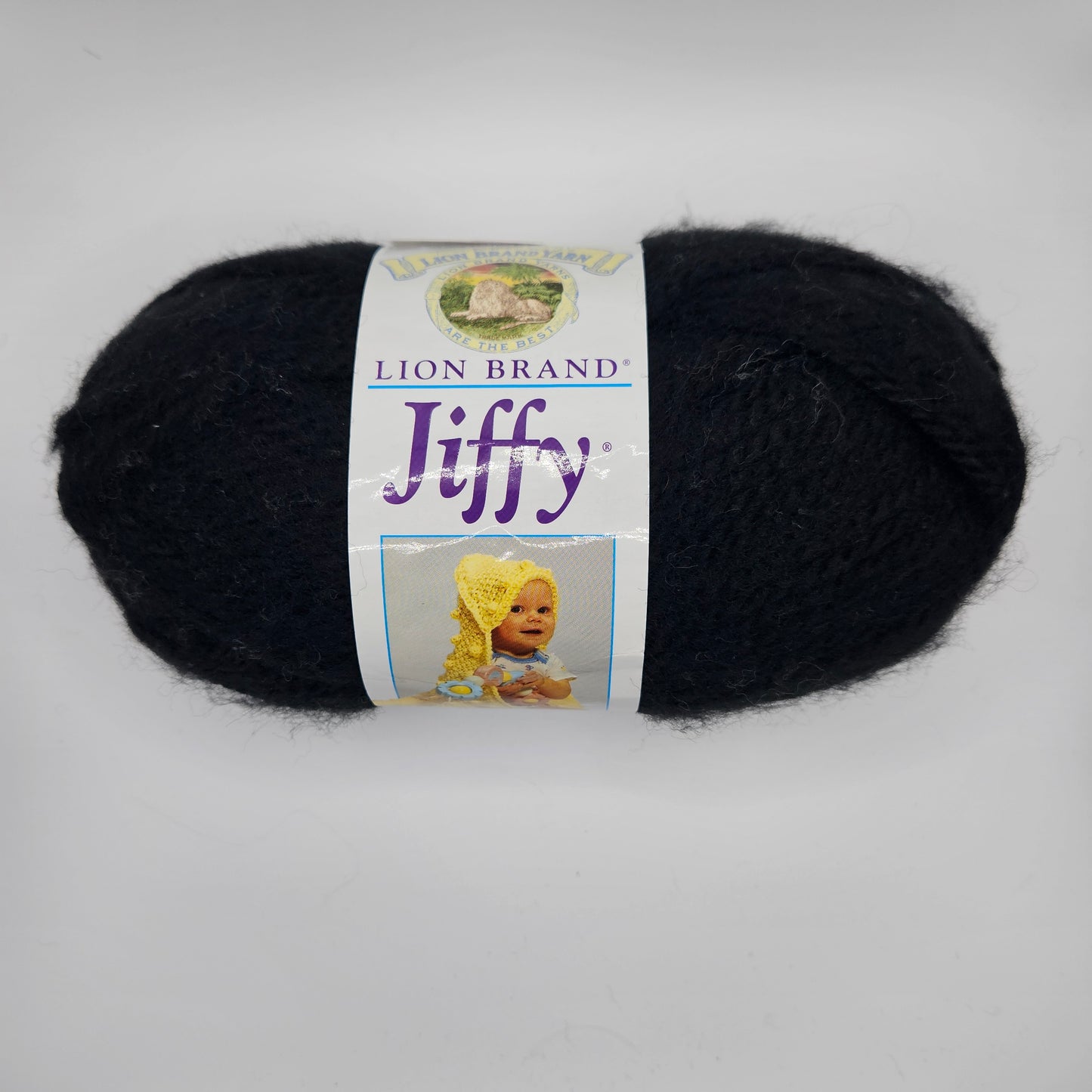 Lion Brand Jiffy Yarn, Black, Quick & Easy Mohair Look, Acrylic
