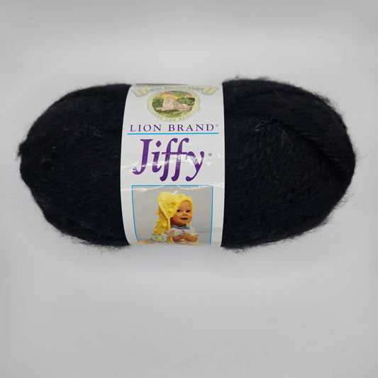 Lion Brand Jiffy Yarn, Black, Quick & Easy Mohair Look, Acrylic