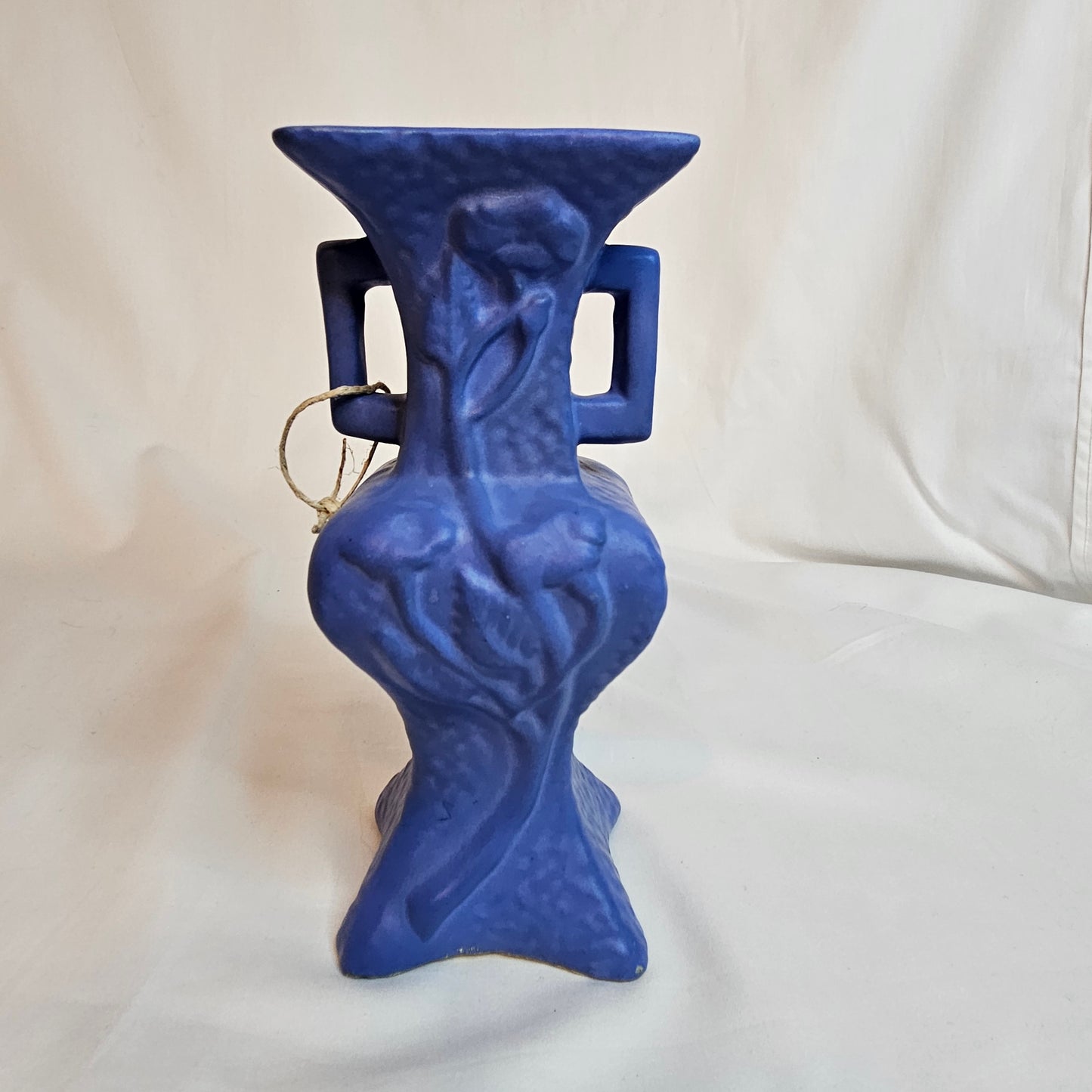 Vintage Niloak Handled Vase in Ozark Blue, 1940s