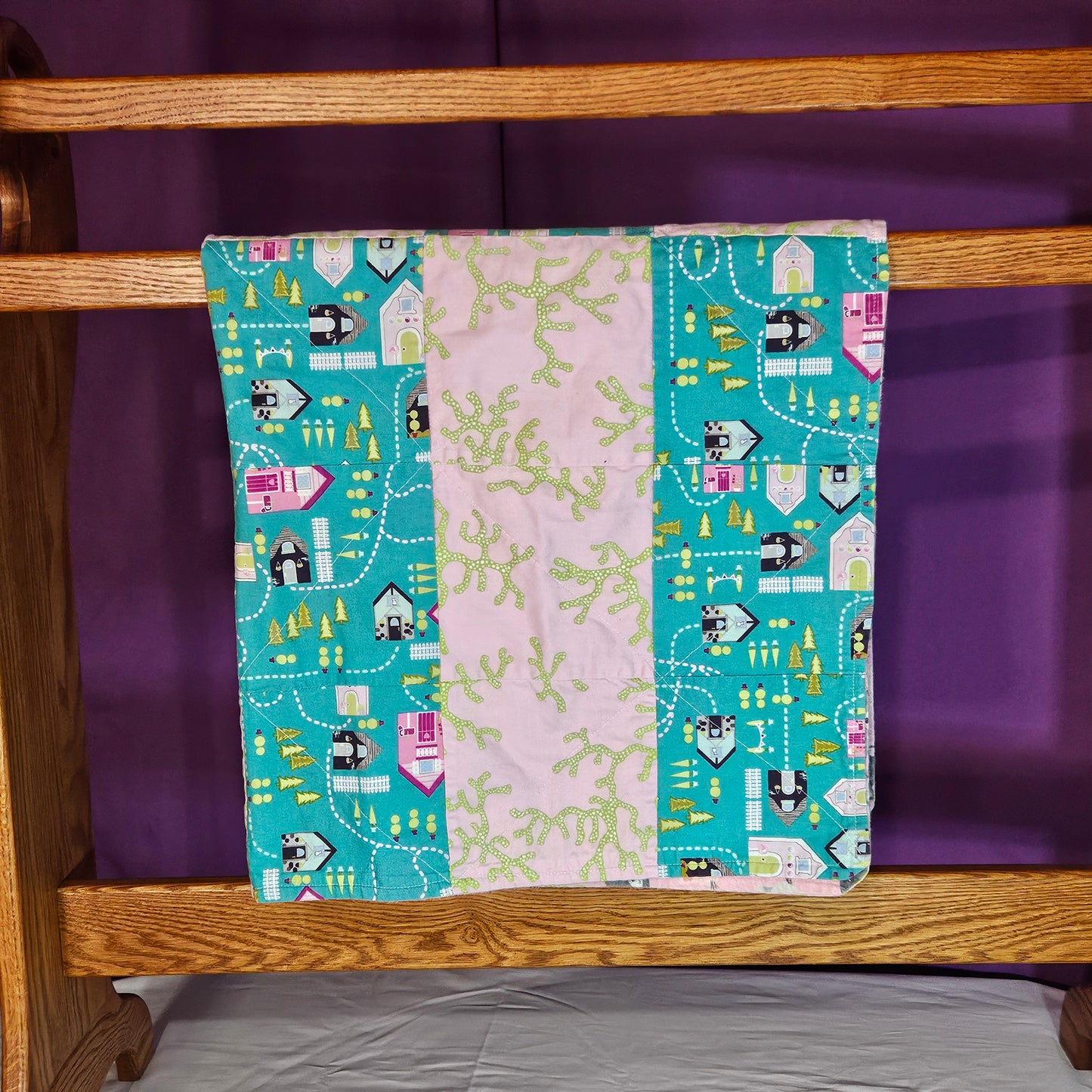 Quilted baby blanket 31 x 31