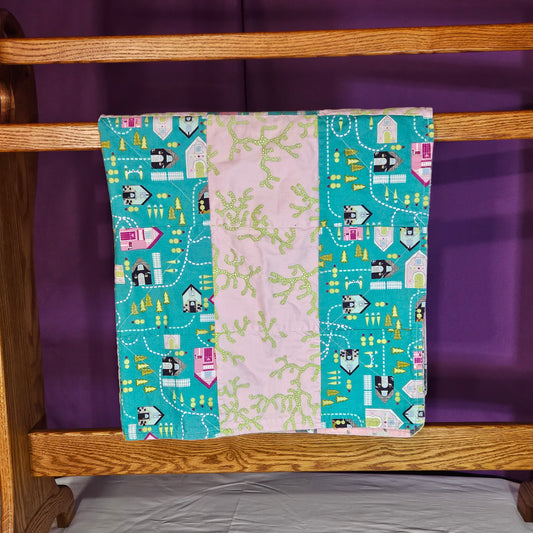 Quilted baby blanket 31 x 31