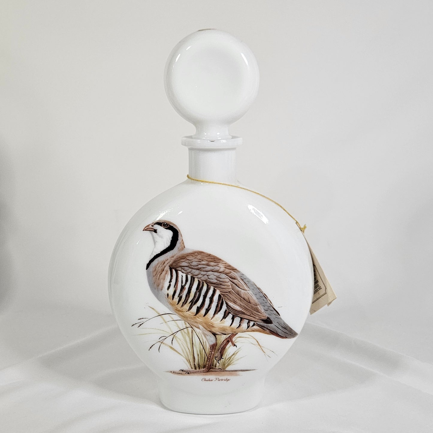 Dant Distillery Vintage Milk Glass Whiskey Decanters, Field Birds