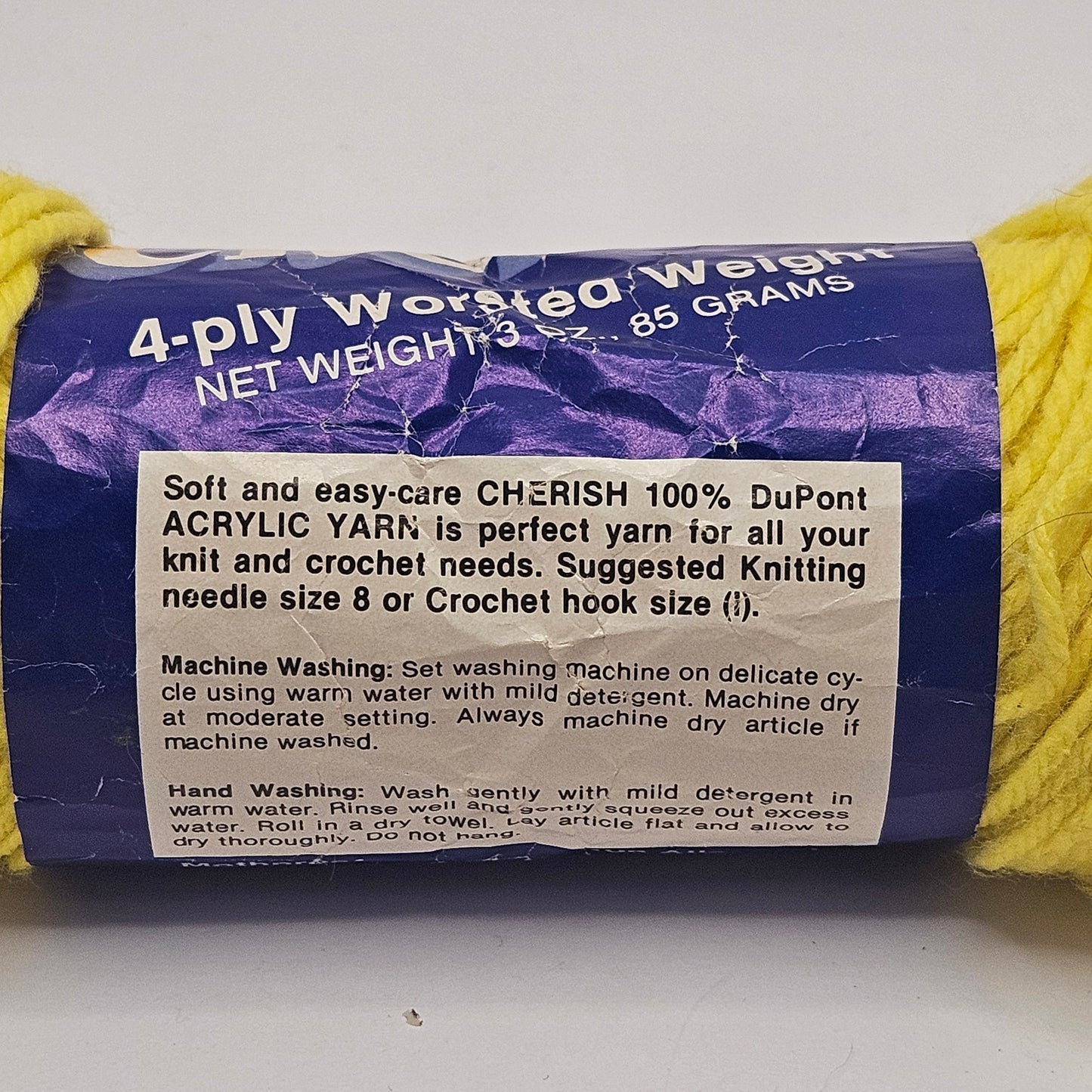 Cherish 100 % Dupont Acrylic Bright Yellow, 1 Skein, Worsted