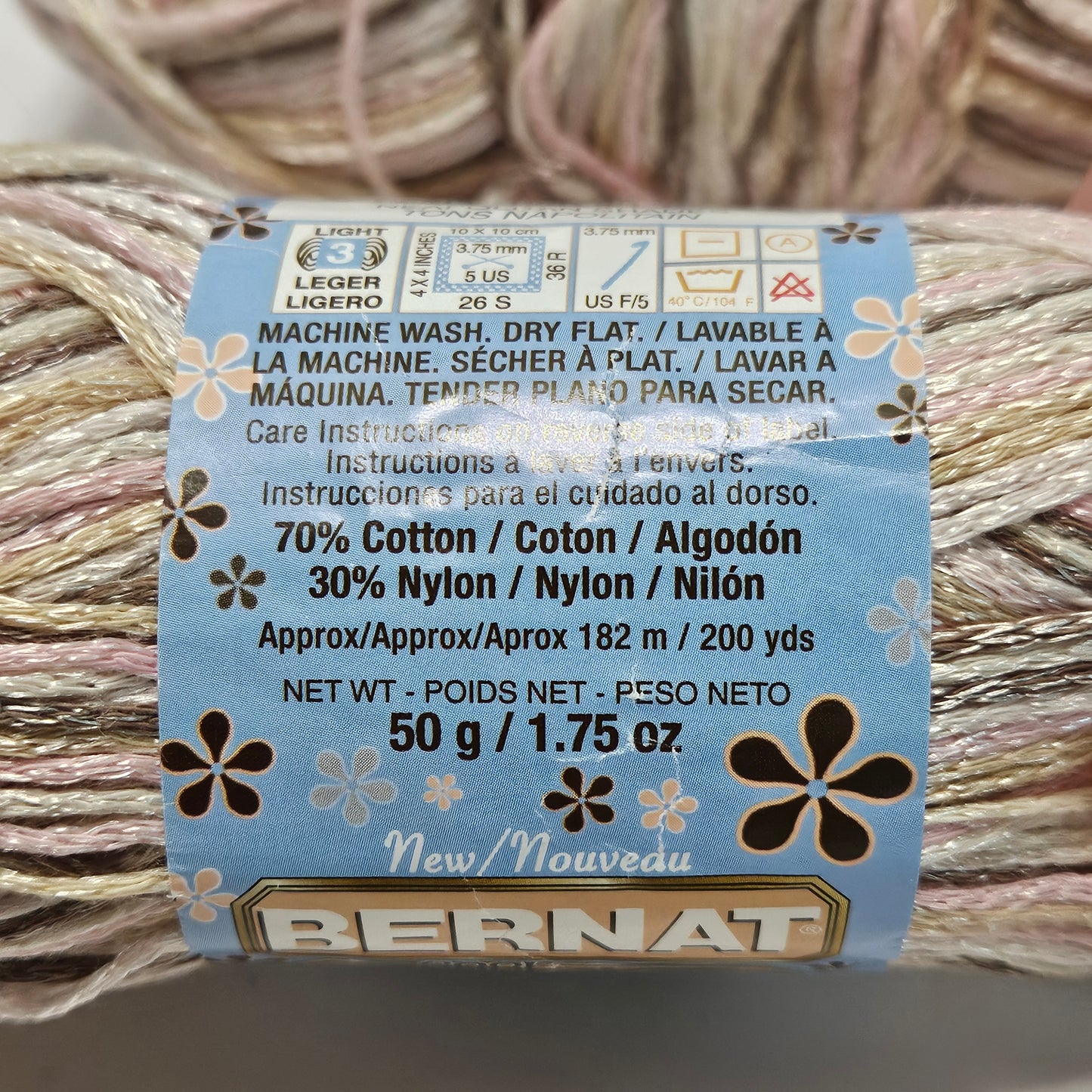 Bernat Cool Crochet, Neopolitan Shades, 2 skeins