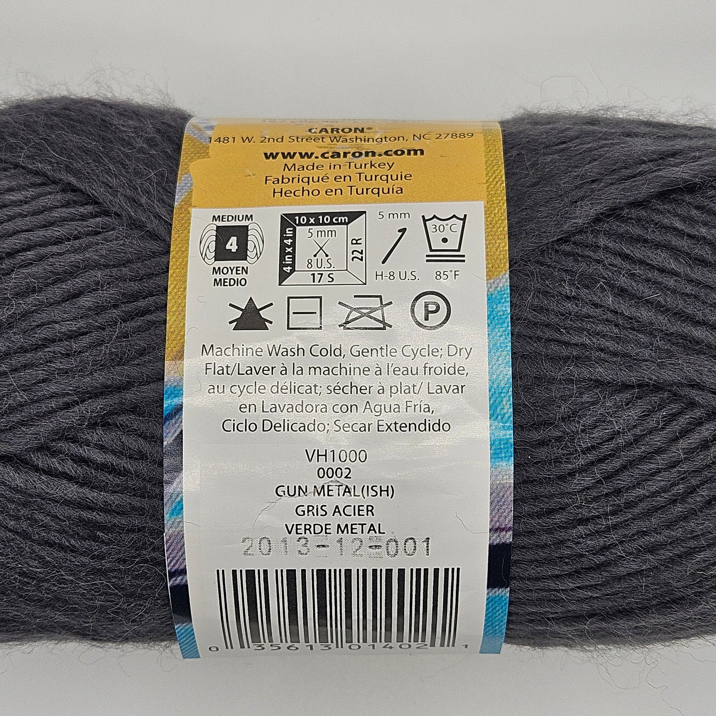 Vickie Howell Rock Yarn Sheepish Caron 3oz 167 Yds 4 Medium 1 Skein Gun Metalish