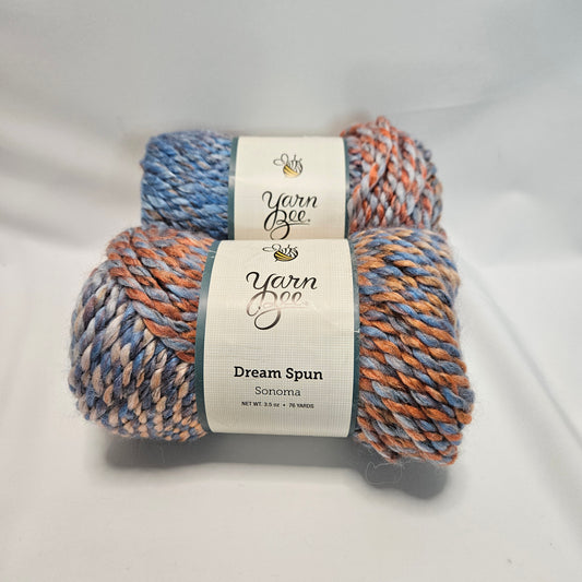Yarn Bee Dream Spun Acrylic/wool bulky yarn, 2 skeins of color Sonoma