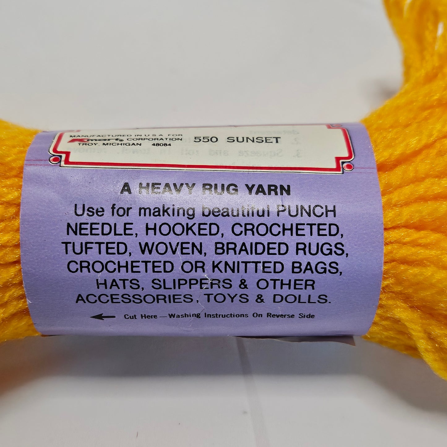Vintage K-Mart Craft and Rug Yarn, Polyester, various colors