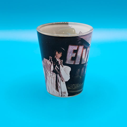 Elvis shot glass, short, photo collage