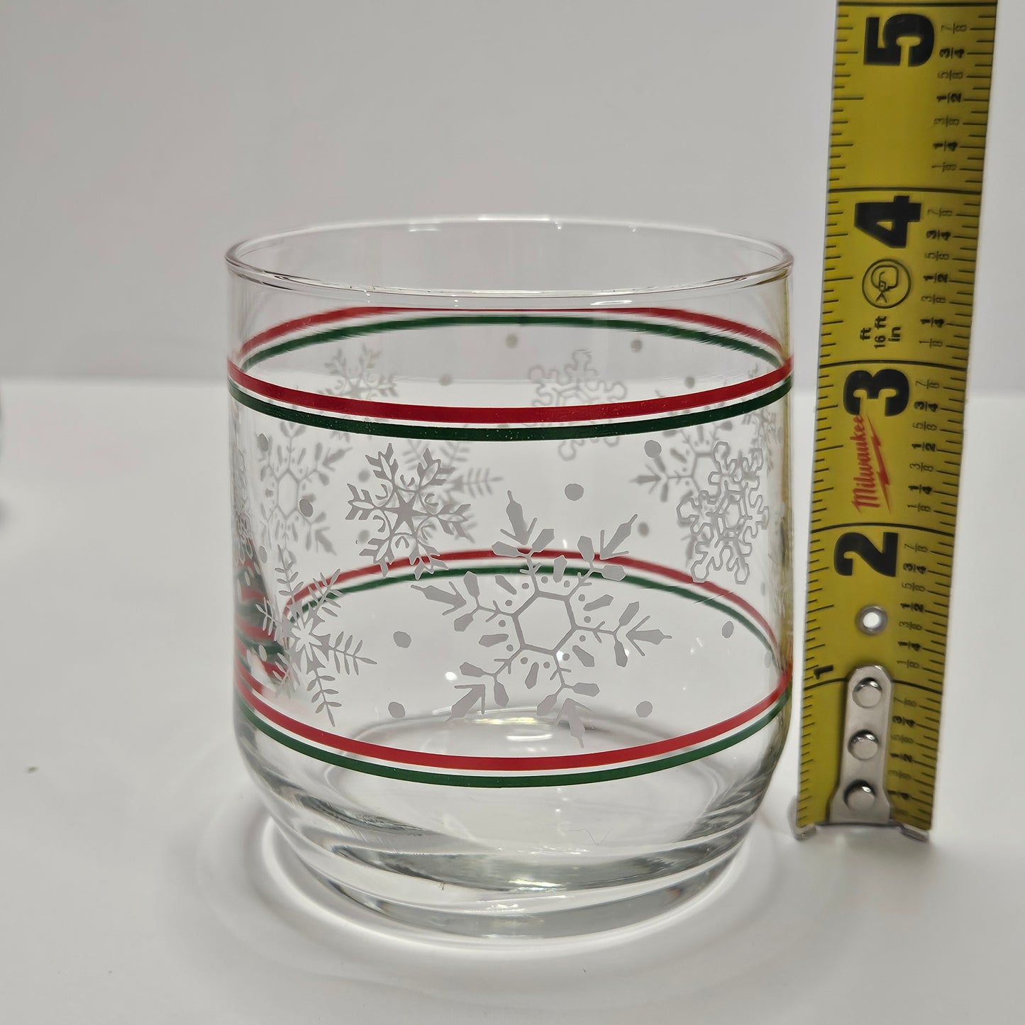 Holiday juice glasses, snowflake design