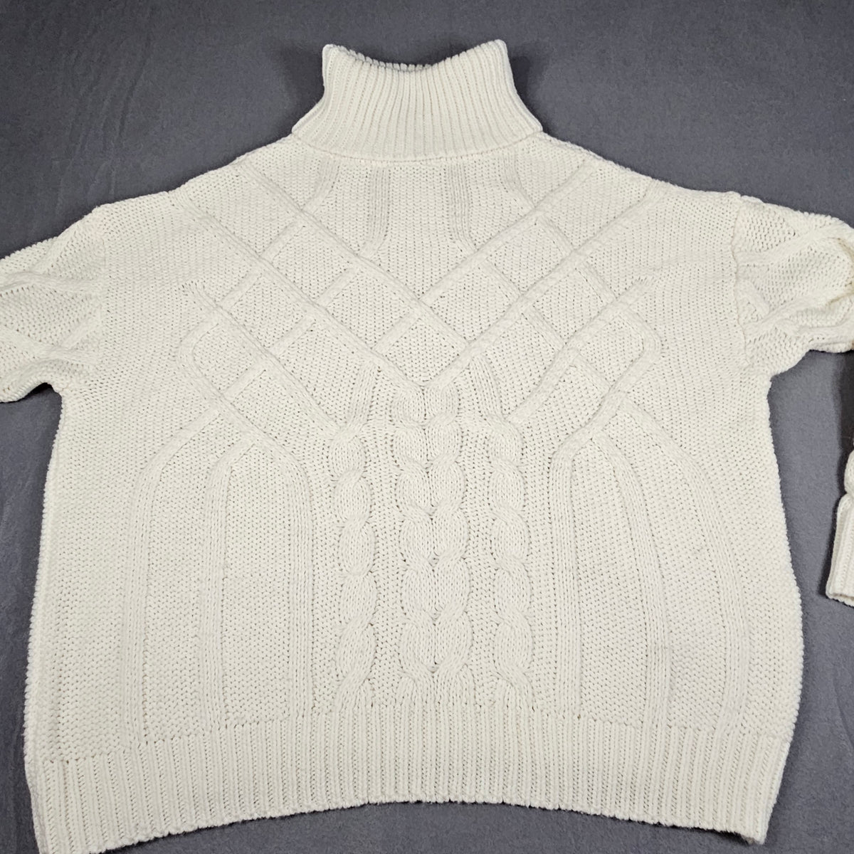 Favlux cowl neck chunky long-sleeve women's sweater, large, ivory