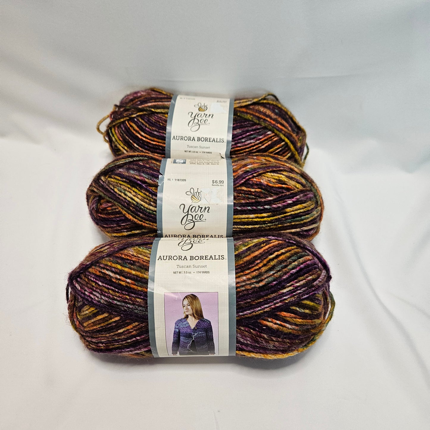 Yarn Bee Aurora Borealis acrylic yarn, various colors