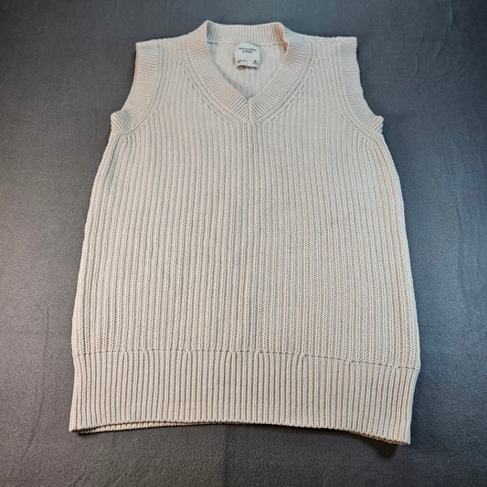 Abercrombie and Fitch white, sleeveless, v-neck tunic sweater, medium