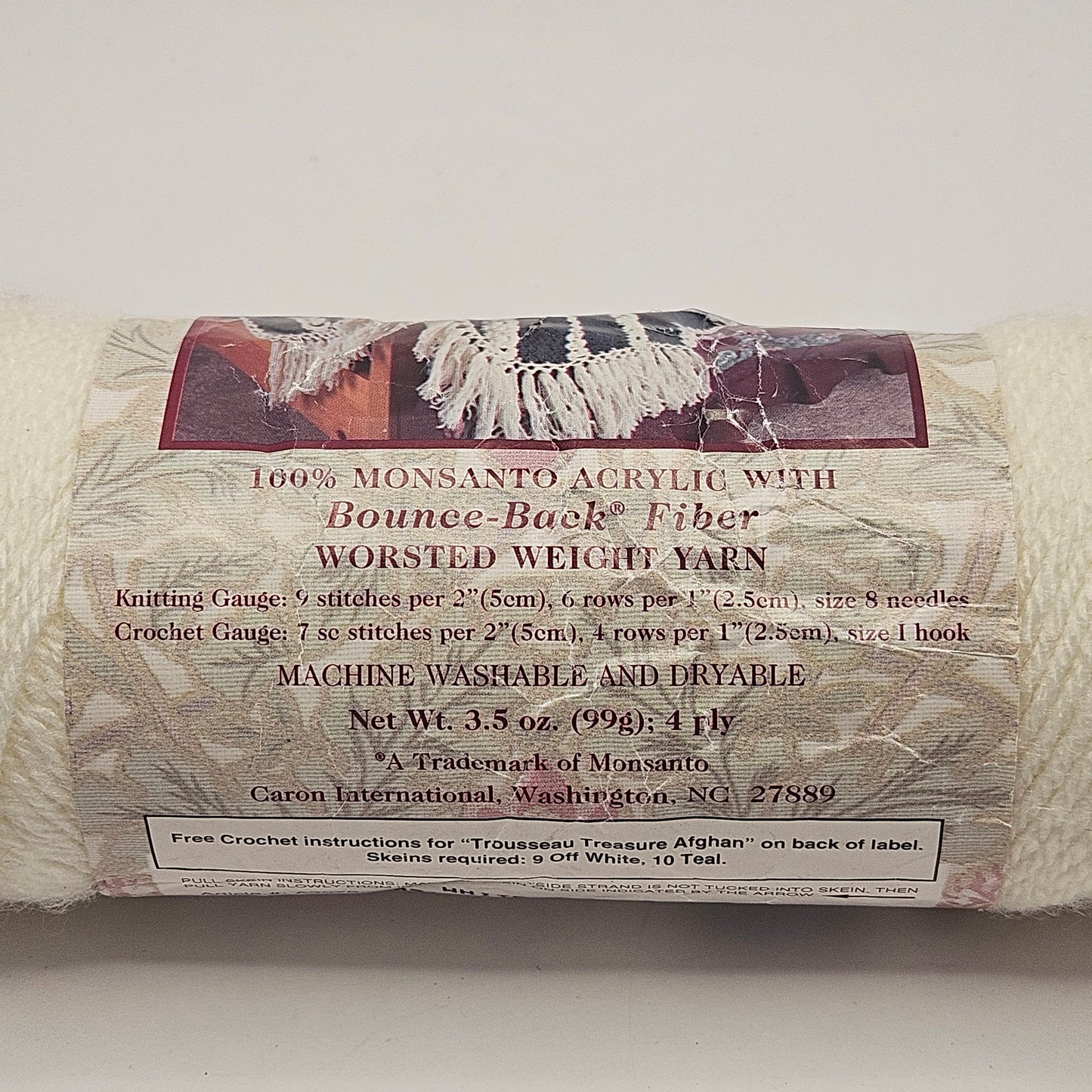 Dawn Sayelle Yarn, Off White, 100% Acrylic, Worsted