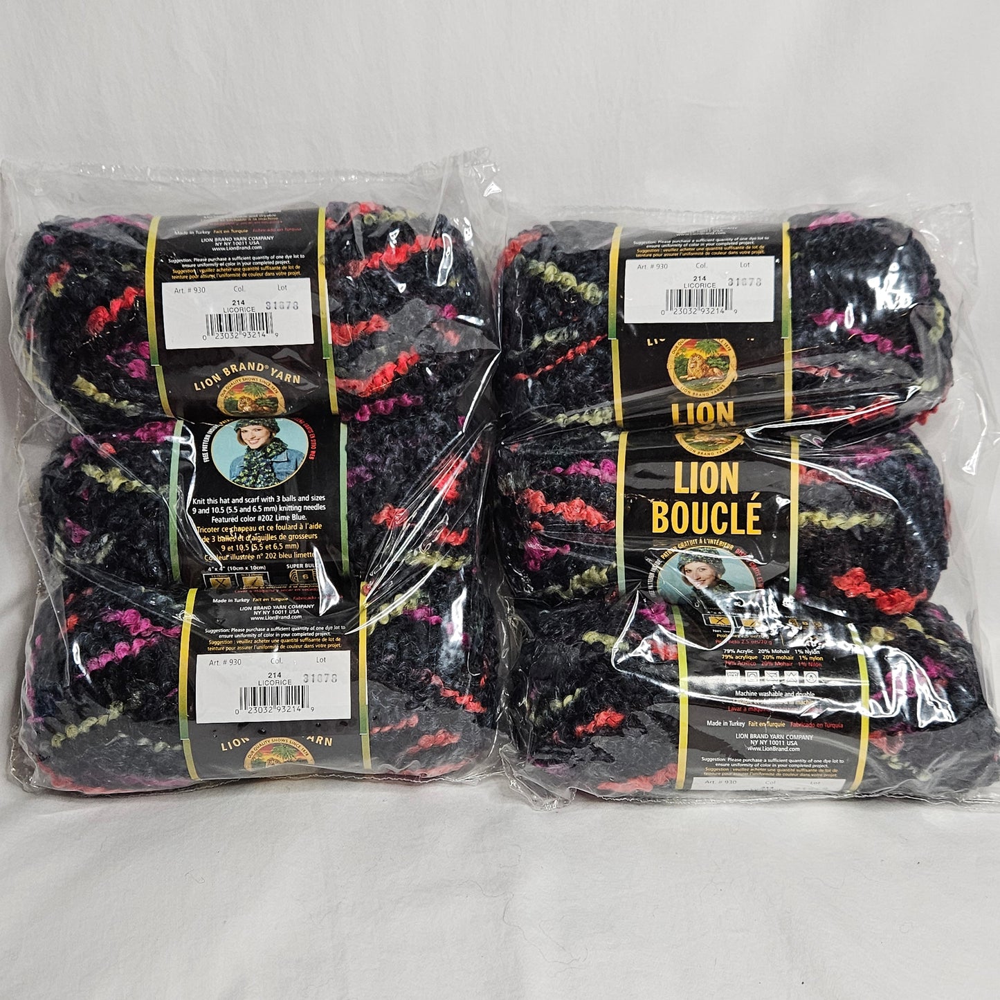 Lion Boucle yarn, Lions Brand, Super Bulky, Acrylic and Mohair