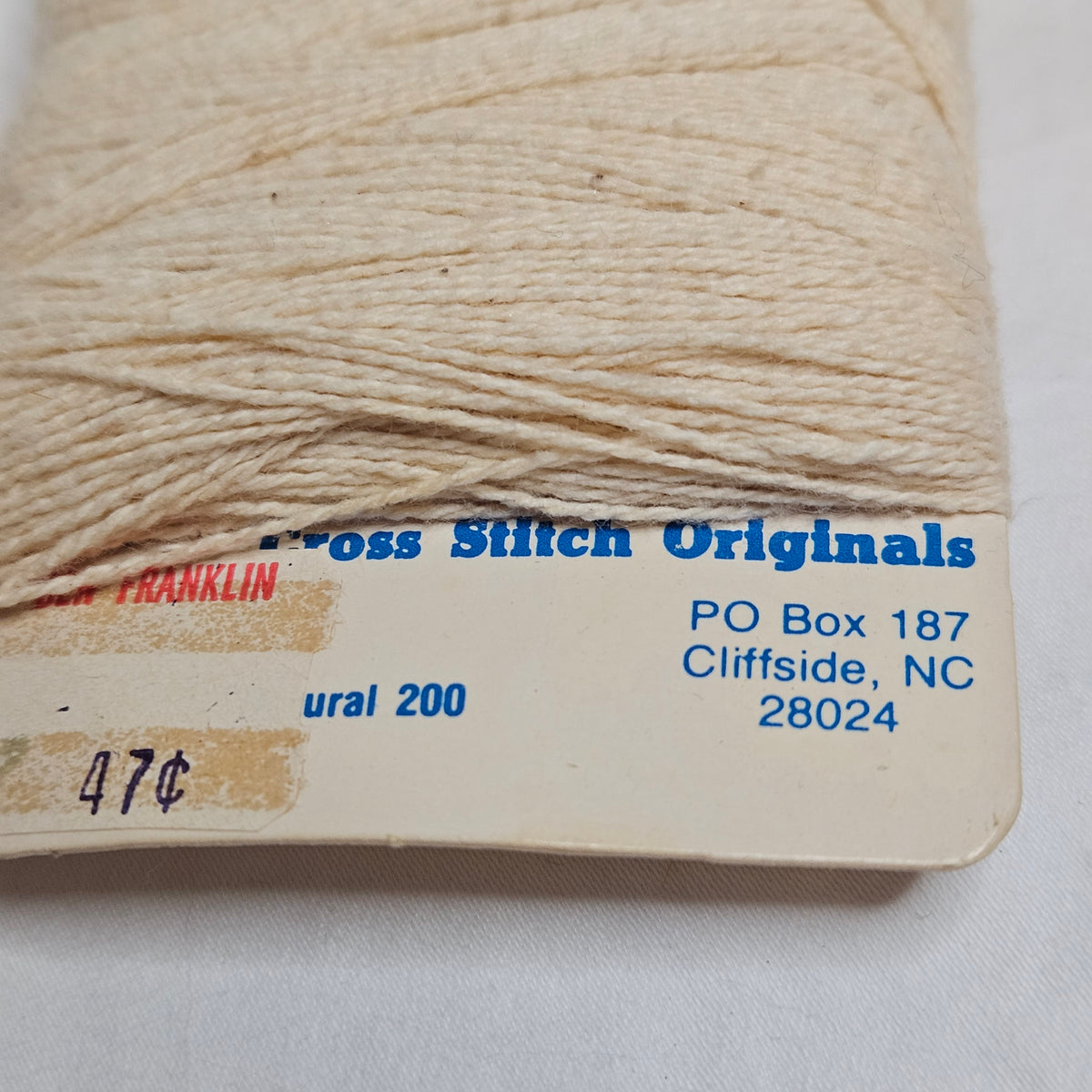 Wicking Yarn by Cross Stitch Originals, Natural color, set of 4 cards