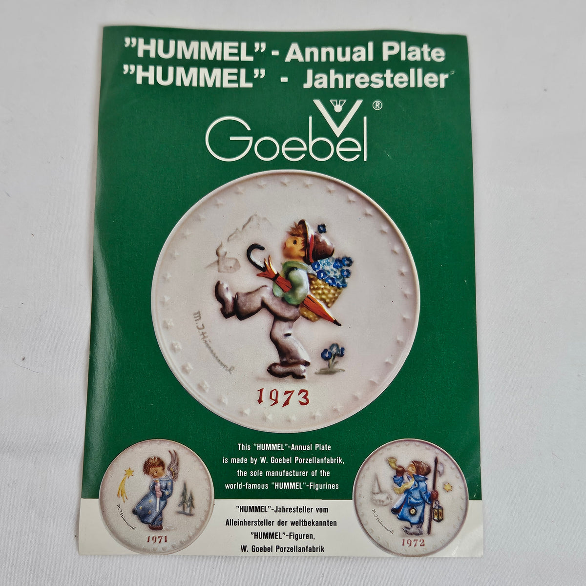 Hummel Annual Plate by Goebel, 1973 in original packaging.