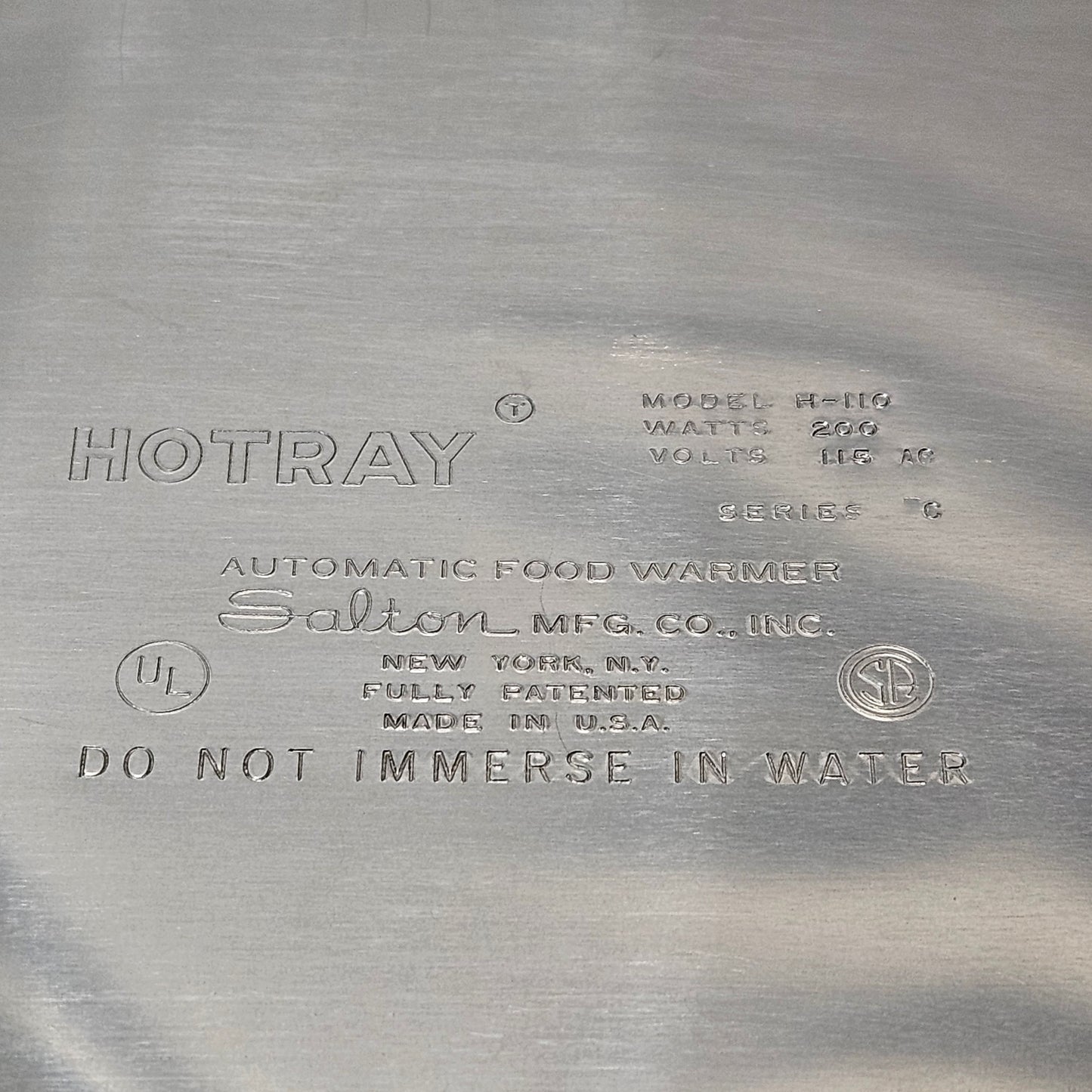 Salton Hotray Model H-110 Elite, vintage warming tray