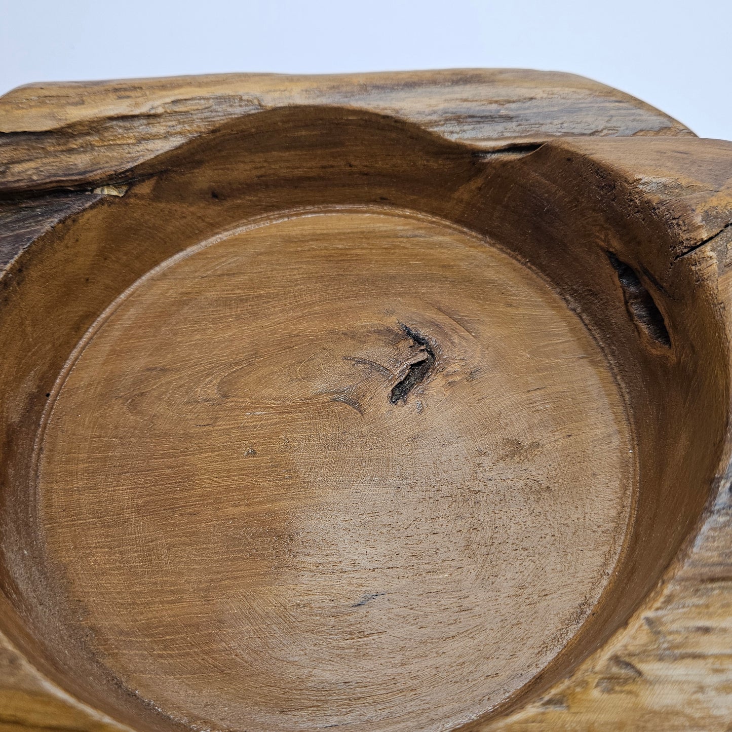 Vintage British Gardens teak bowl, 9.5x8x4 inches with 6 inch interior