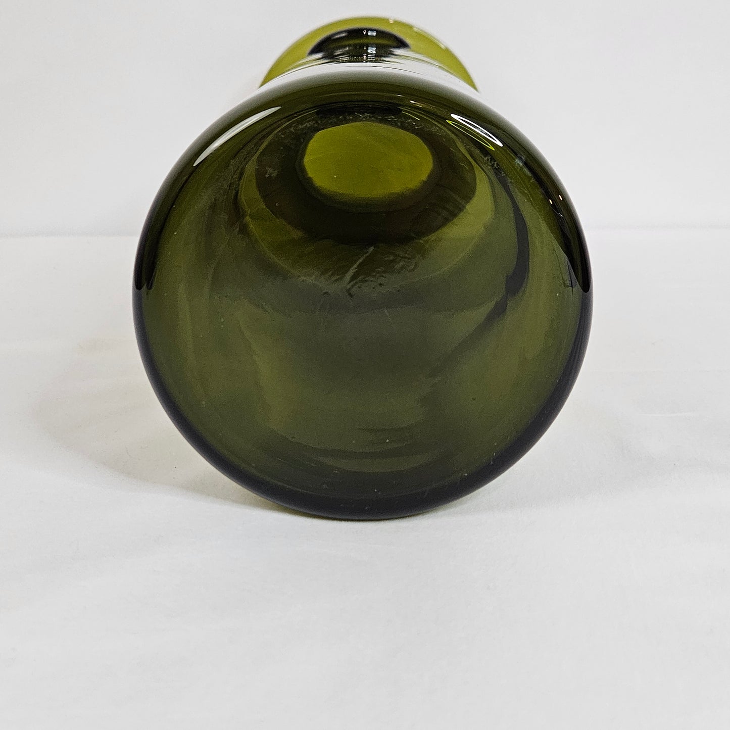 Rare 1950s Tall Green Glass Floor Vase by Jacob E Bang for Holmegaard Denmark