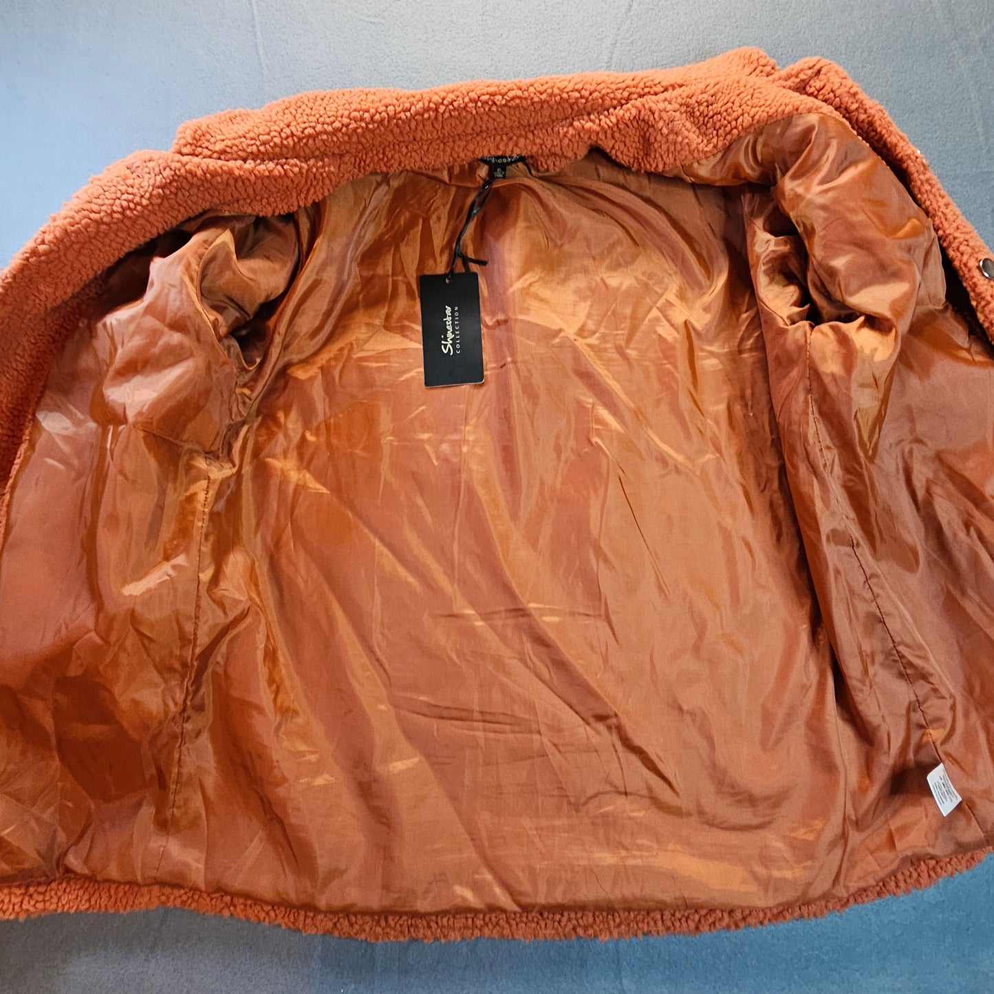 Shinestar Collection sherpa jacket, rust color, XL