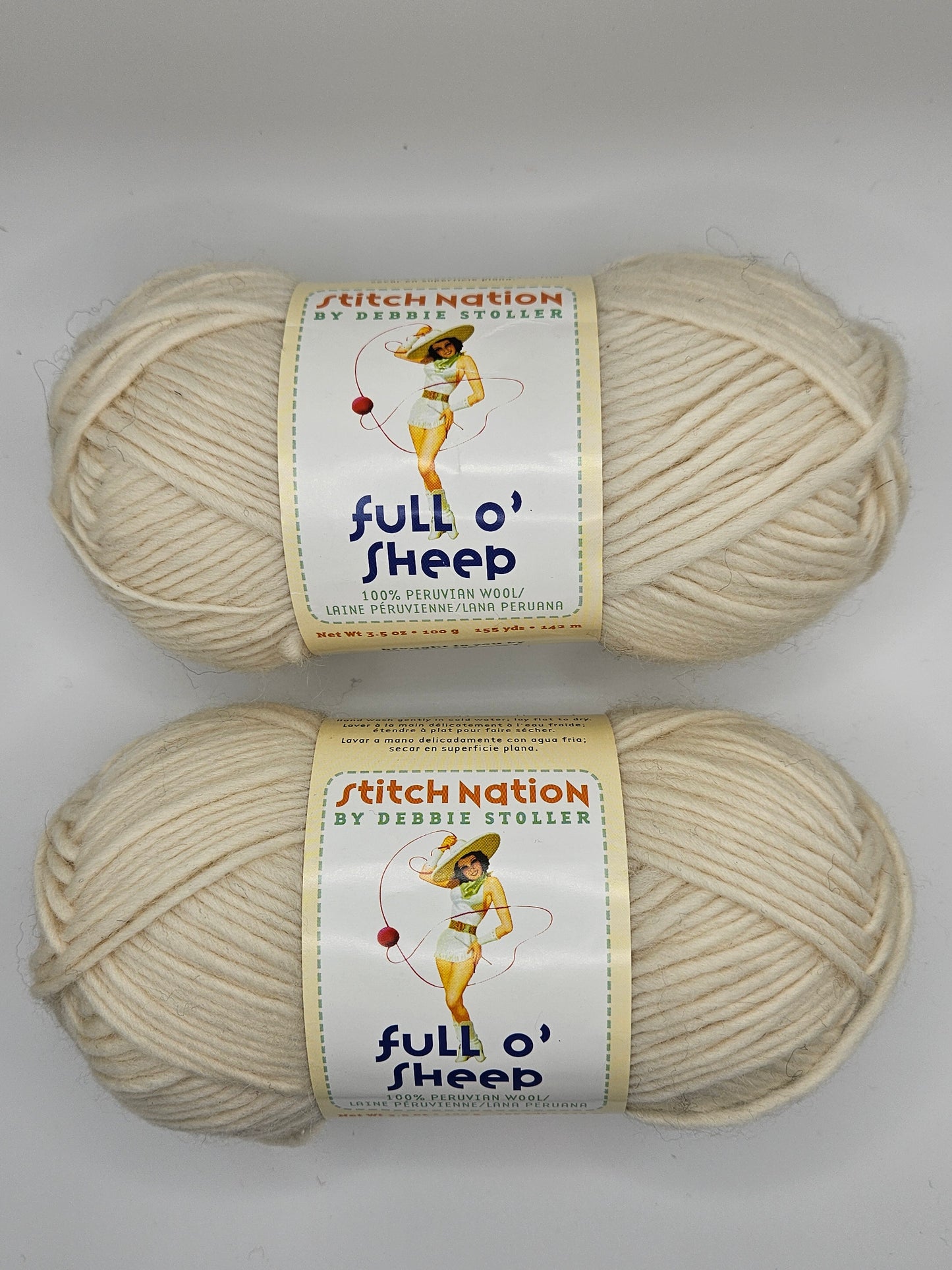 Full O' Sheep Yarn, 2 Skeins, Little Lamb Color 2205, 100% Peruvian Wool