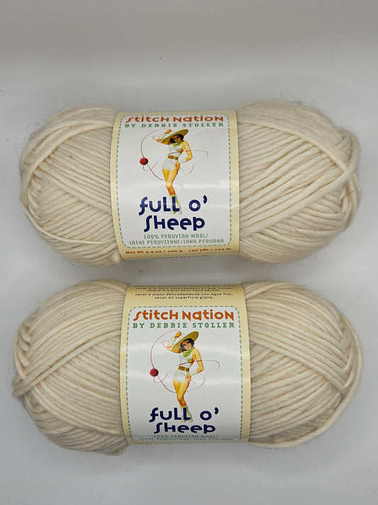 Full O' Sheep Yarn, 2 Skeins, Little Lamb Color 2205, 100% Peruvian Wool