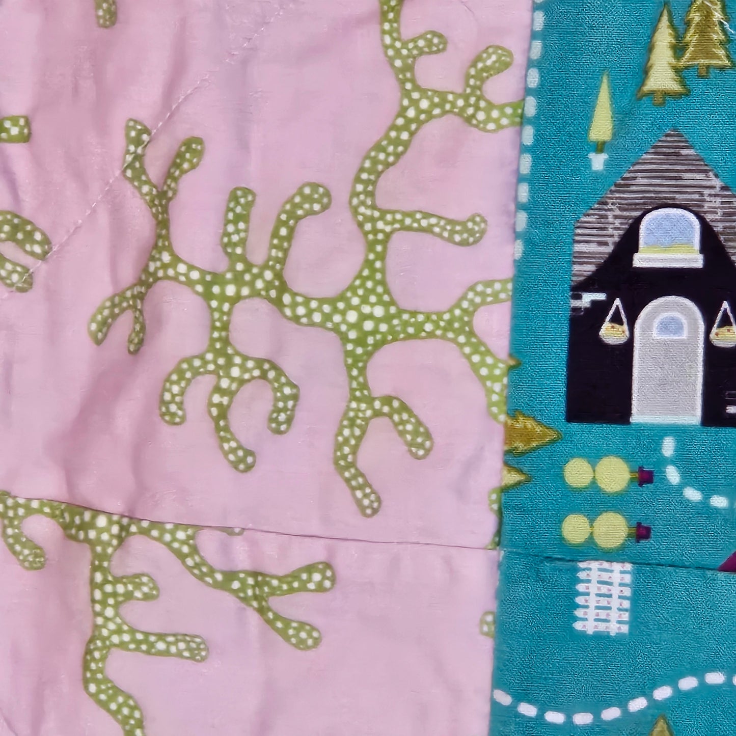 Quilted baby blanket 31 x 31