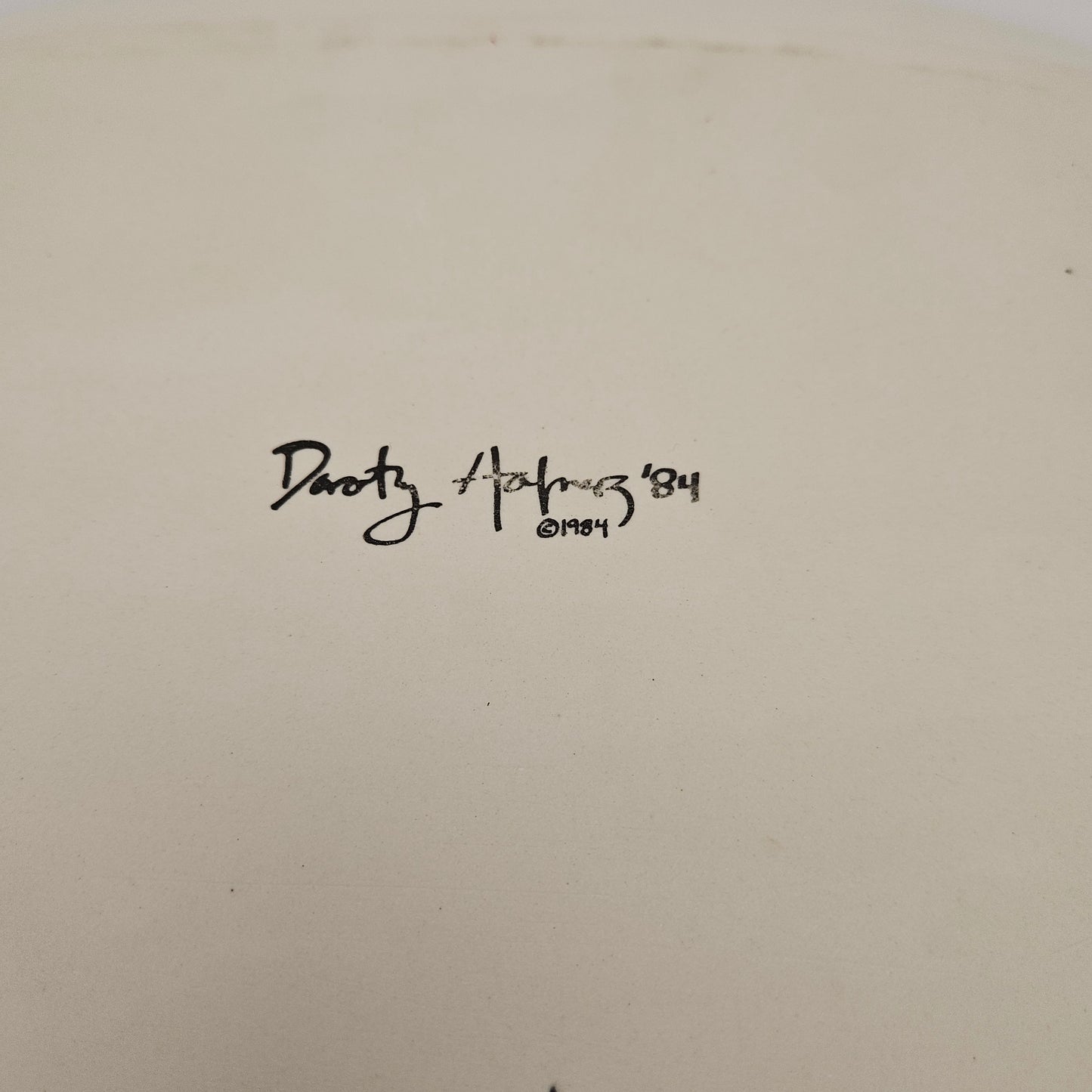 RARE Vintage Dorothy Hafner STATS 17" Platter, 1984, White Harlequin pattern