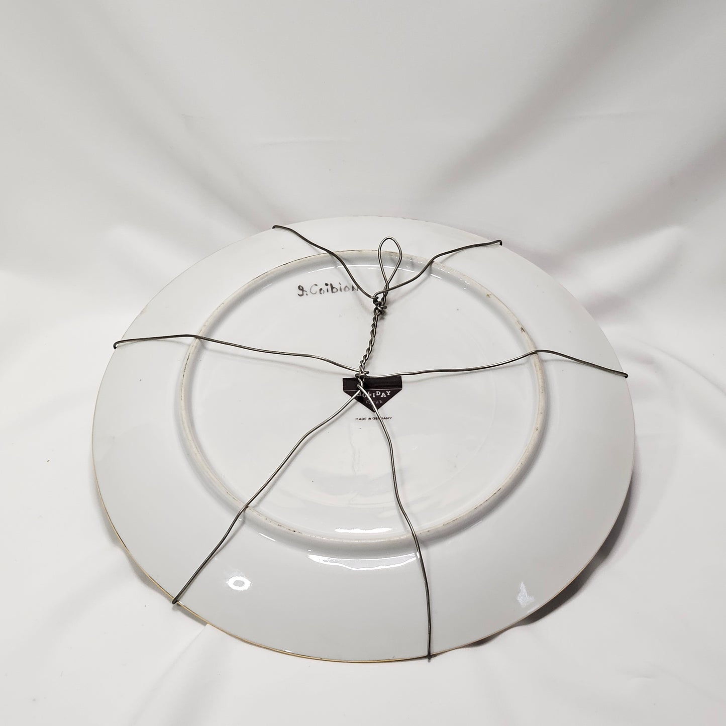 Vintage, handpainted 10" plate, signed by artist Coibion, Holiday China, Germany