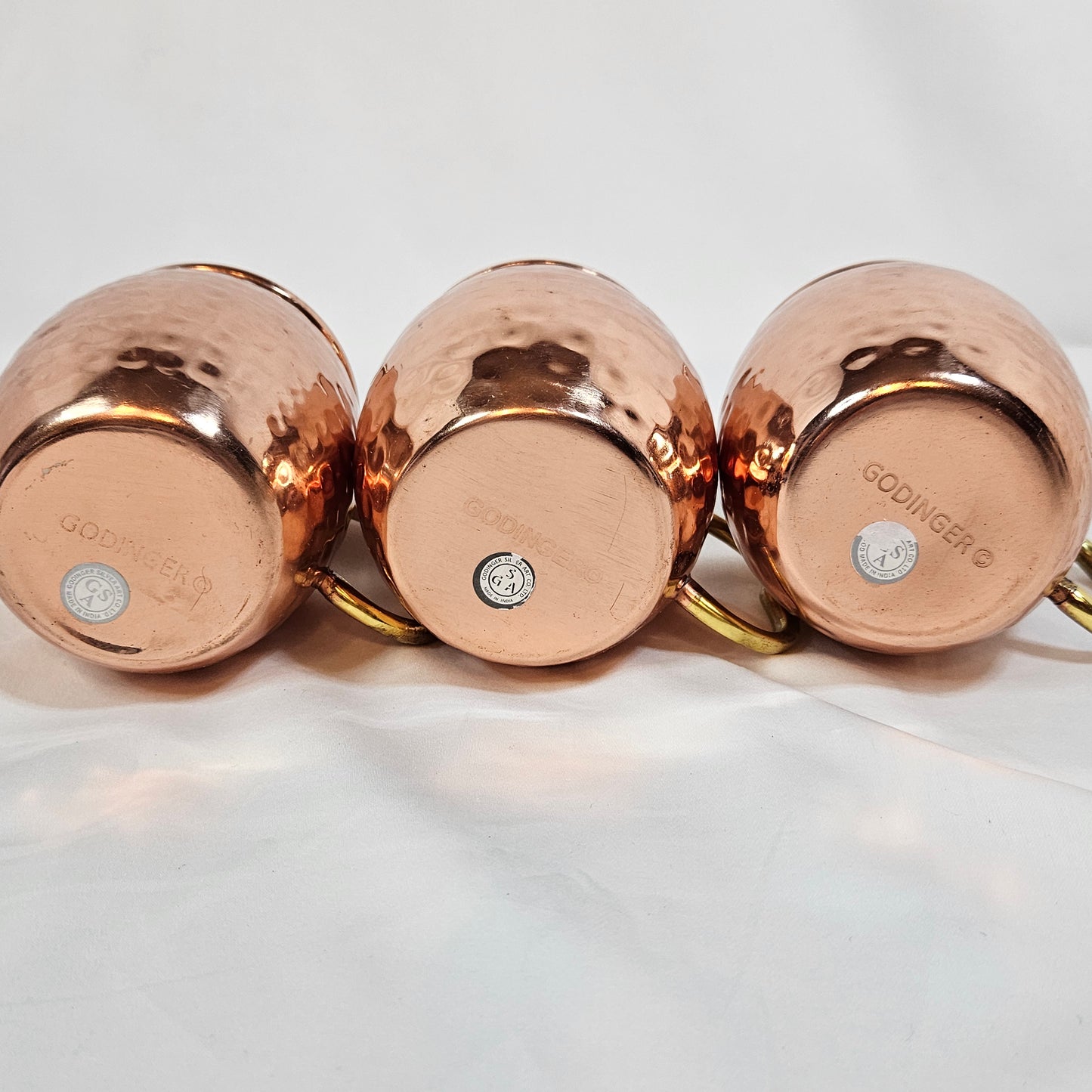 Godinger Hammered Copper Moscow Mule Mugs, set of 3