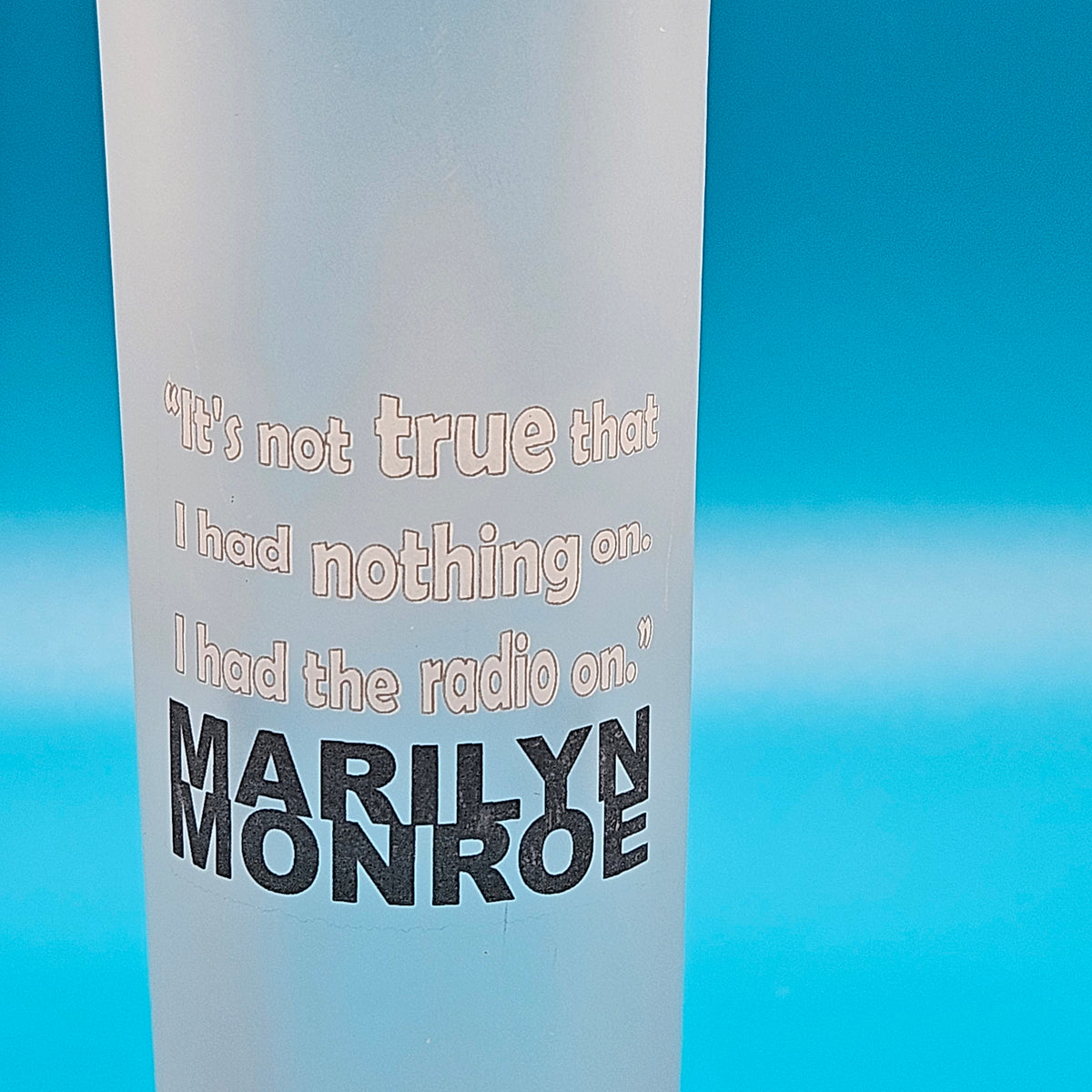 Marilyn Monroe tall quote shot glasses, pair, Bernard of Hollywood