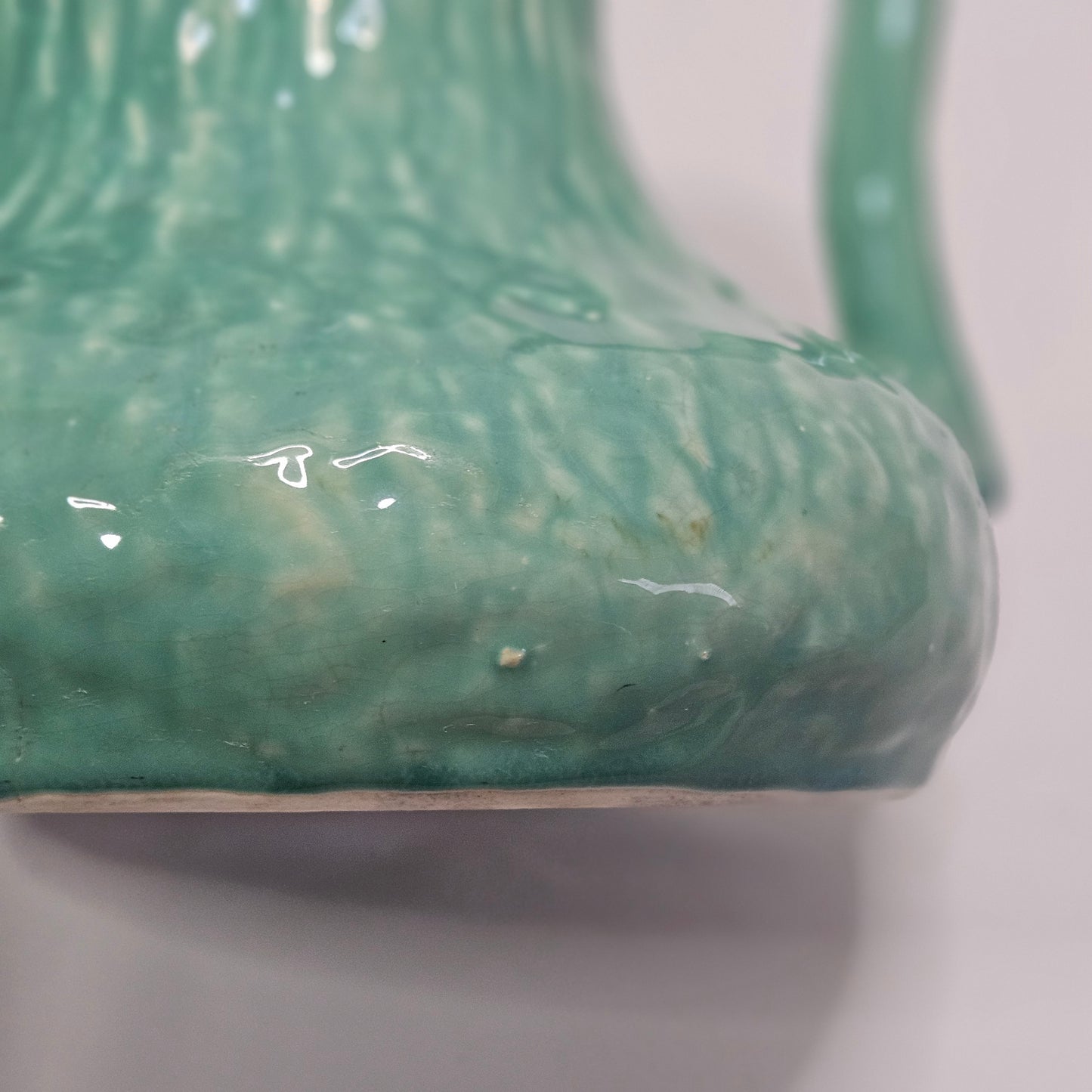 Vintage Pitcher by Worcester, blue green pottery, 9 x 7 x 6