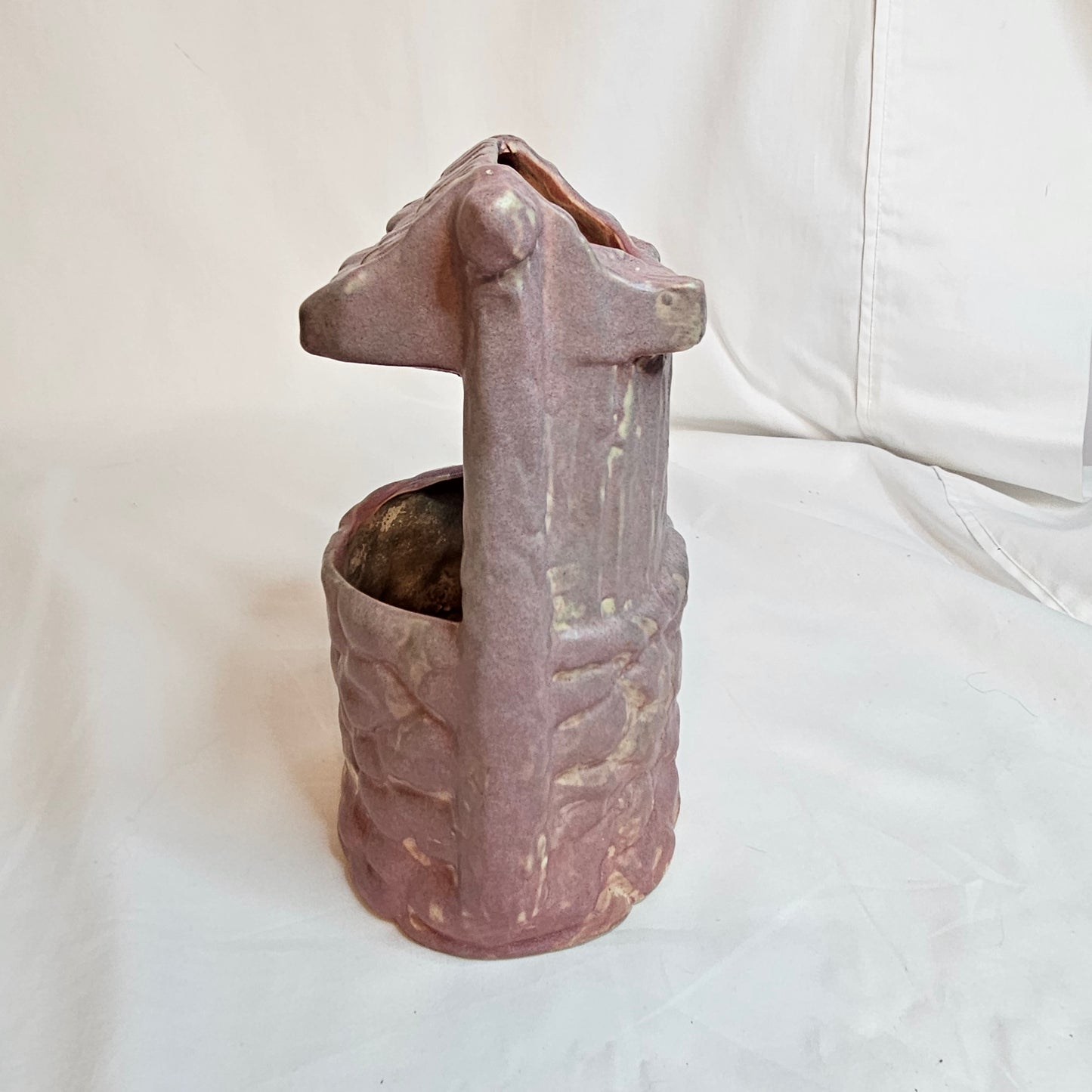 Niloak Covered Wishing Well vintage planter, 1930s
