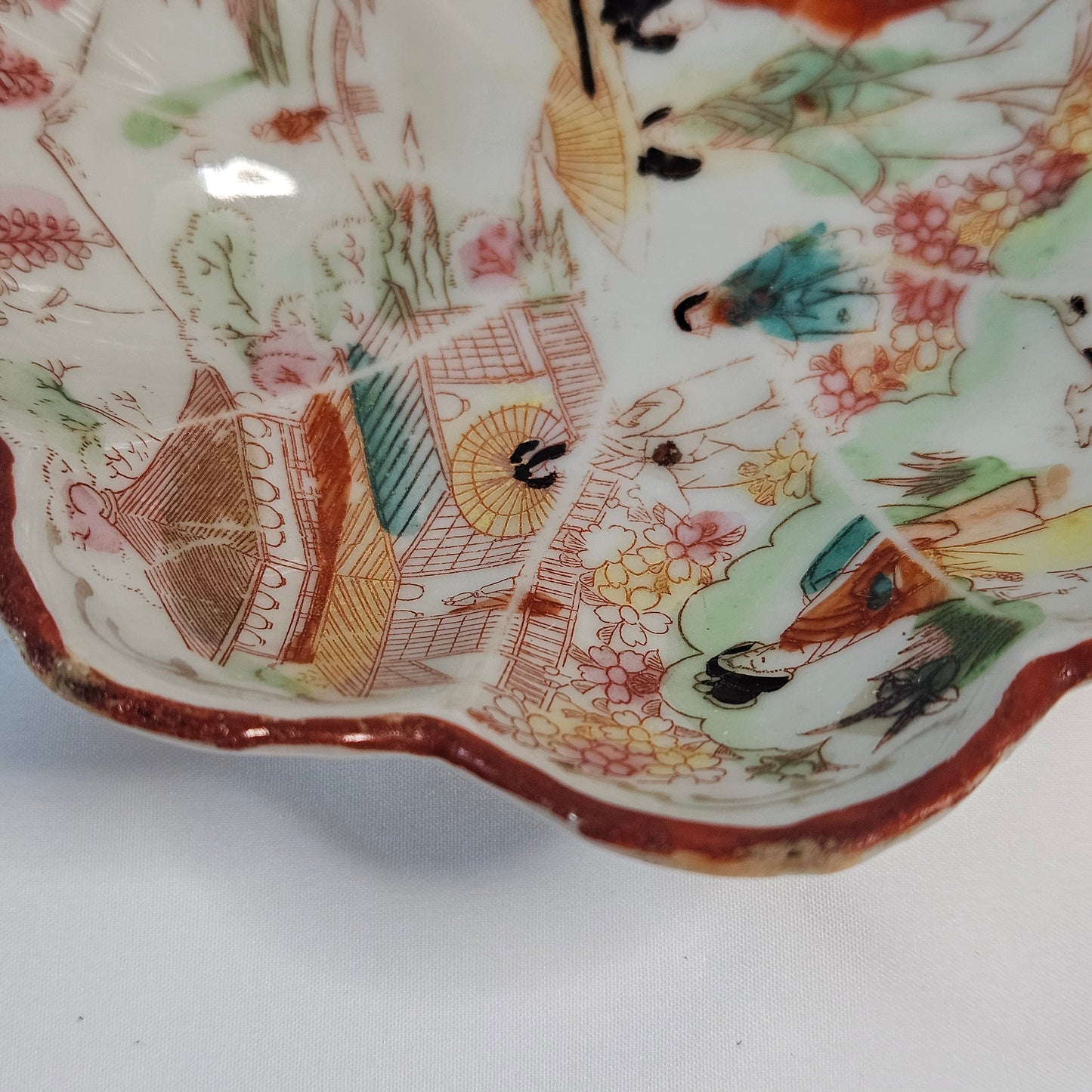 Geisha girl vintage porcelain hand painted plate