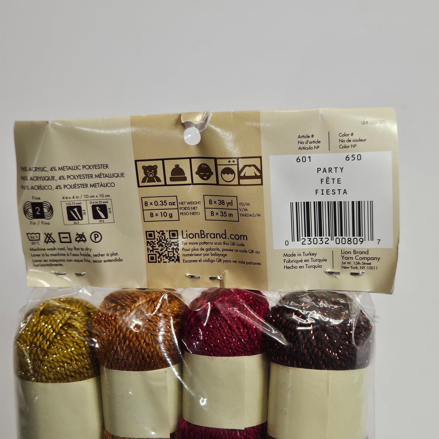 Lion Brand BonBons Party Assortment, Acrylic And Metallic Yarn