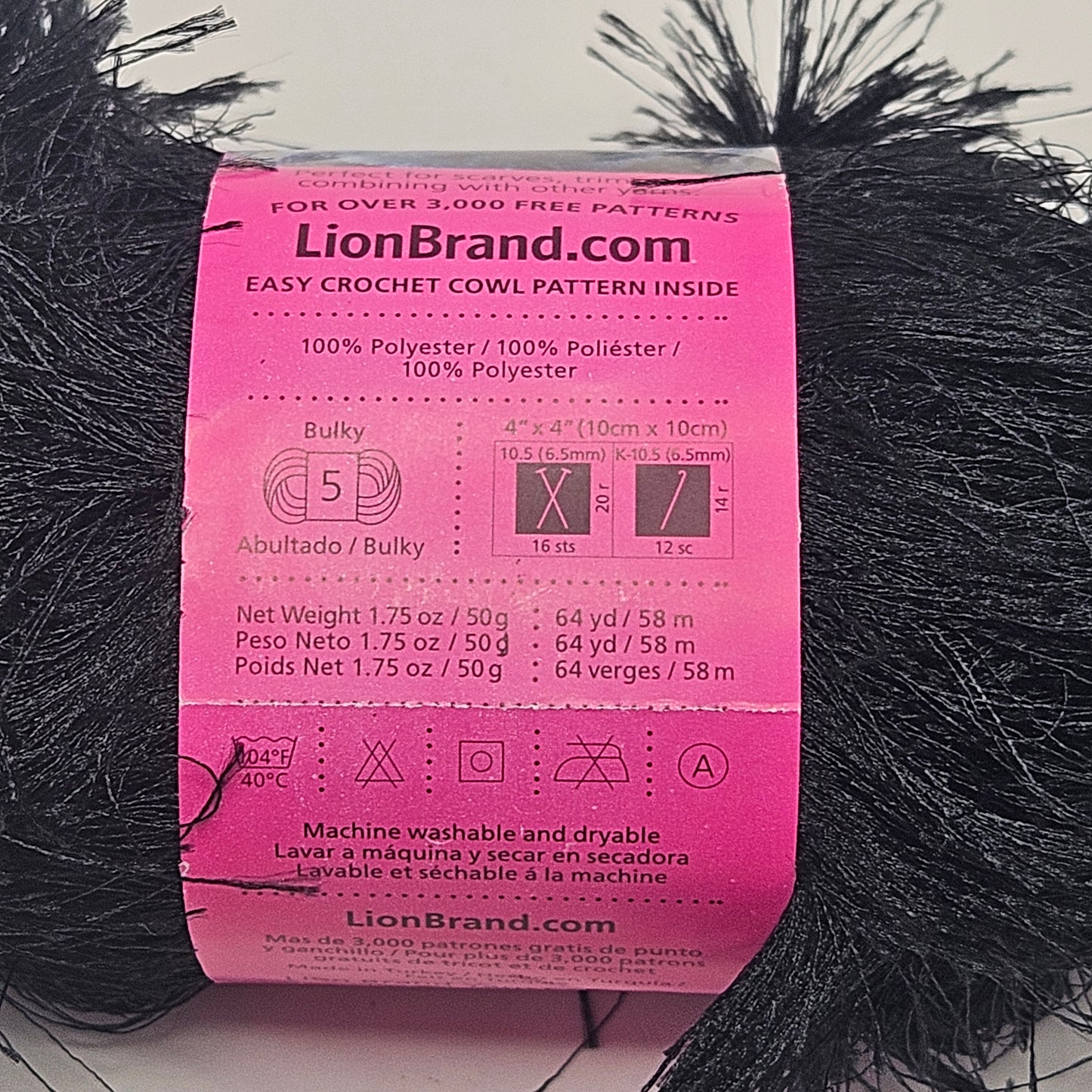 Lion Brand Fun Fur Yarn 100% Polyester, Bulky, multiple colors