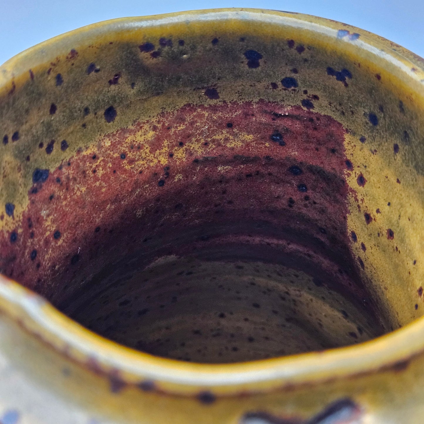 Studio Art Pottery Hand Thrown Stoneware Pitcher Vintage Signed by Artist 8"