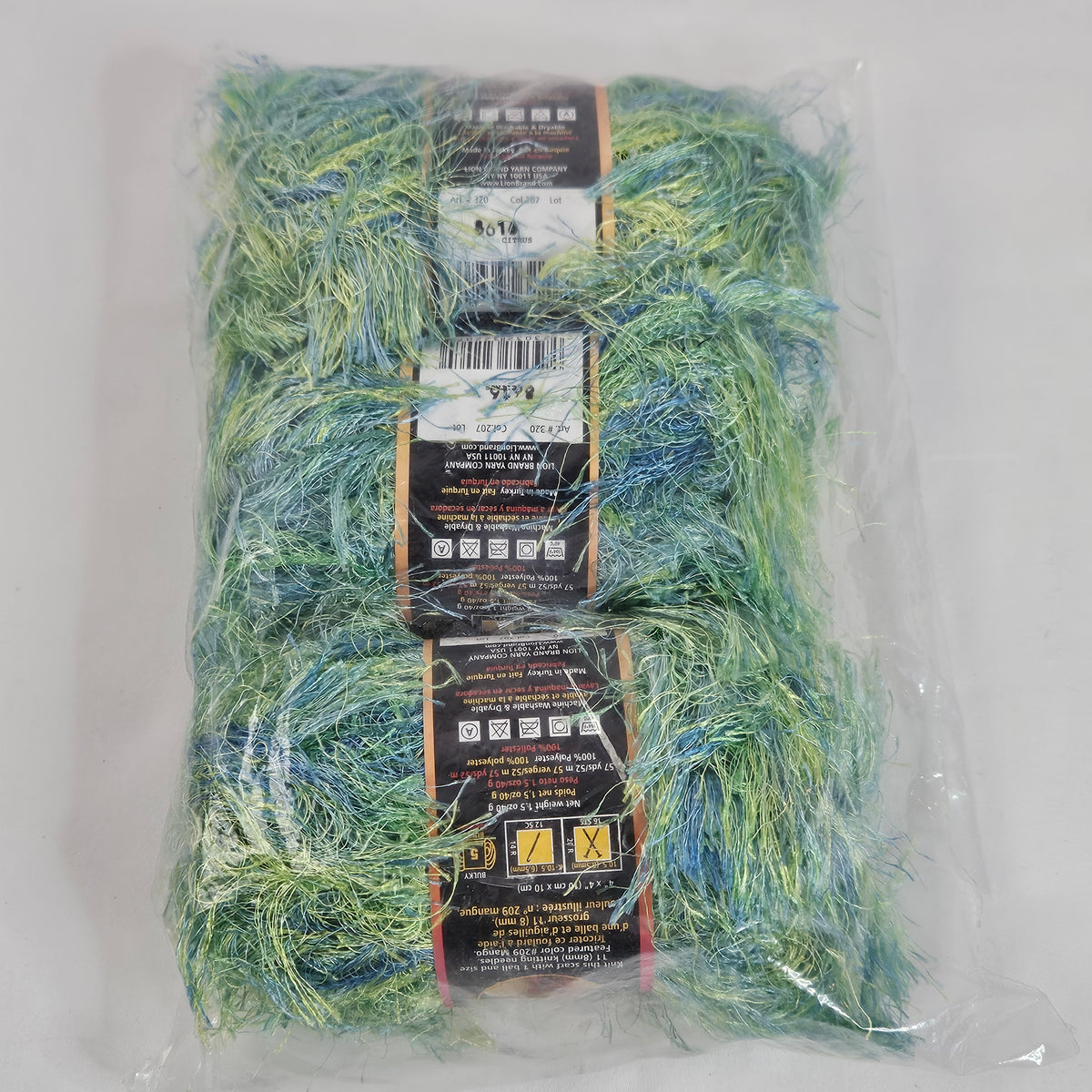 Lion Brand Fun Fur Stripes, Citrus, 3 skeins, Polyester
